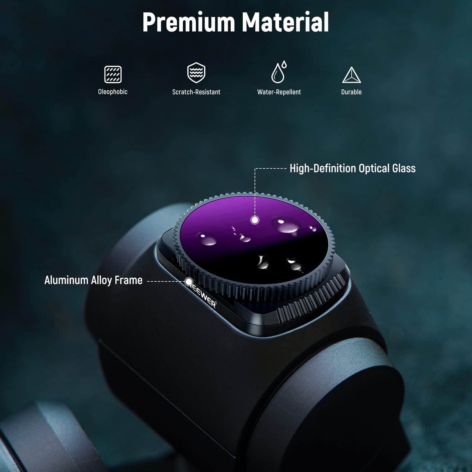 Neewer Magnetic Nd/Pl Filter Kit Compatible With Dji Osmo Pocket 2 / Osmo Pocket 1 Camera 4 Pack, Nd8/Pl, Nd16/Pl, Nd32/Pl, Nd64