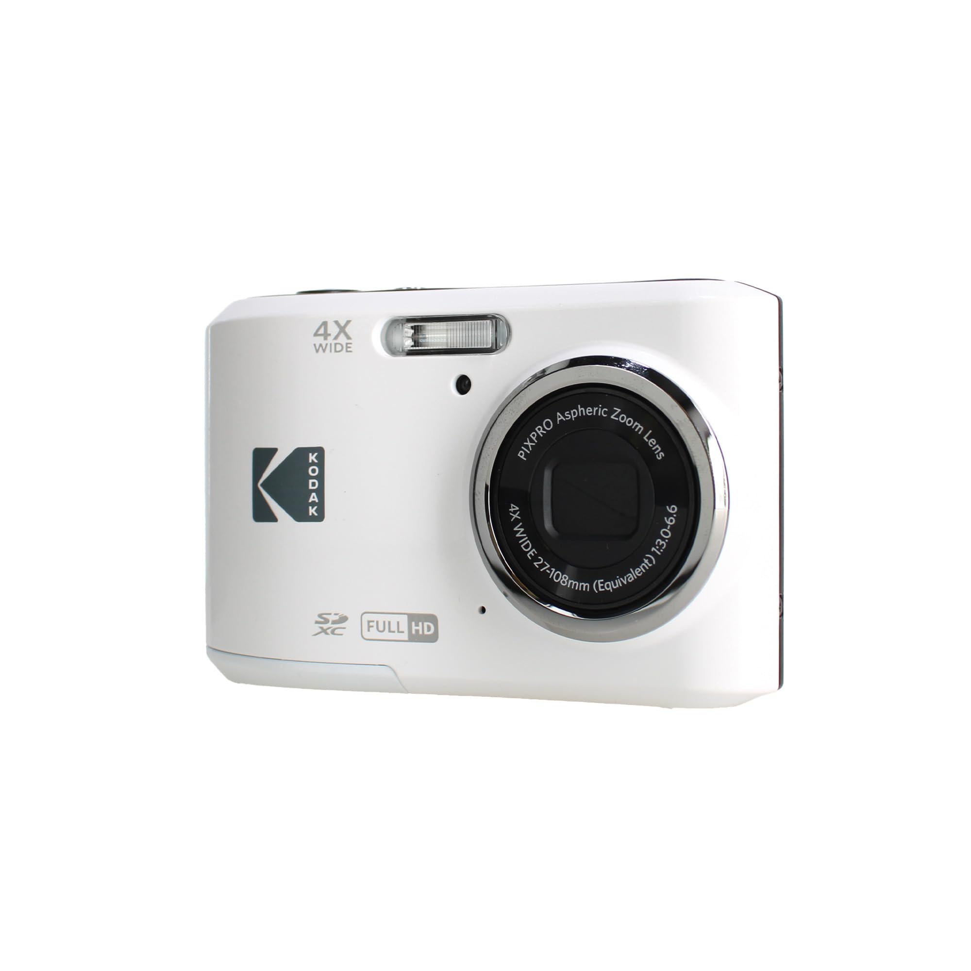 Kodak Pixpro Fz45 Digital Camera (White) Bundle Including: 2X 64 Gb Memory Card, Rechargeable Batteries, Camera Case, Flexible T