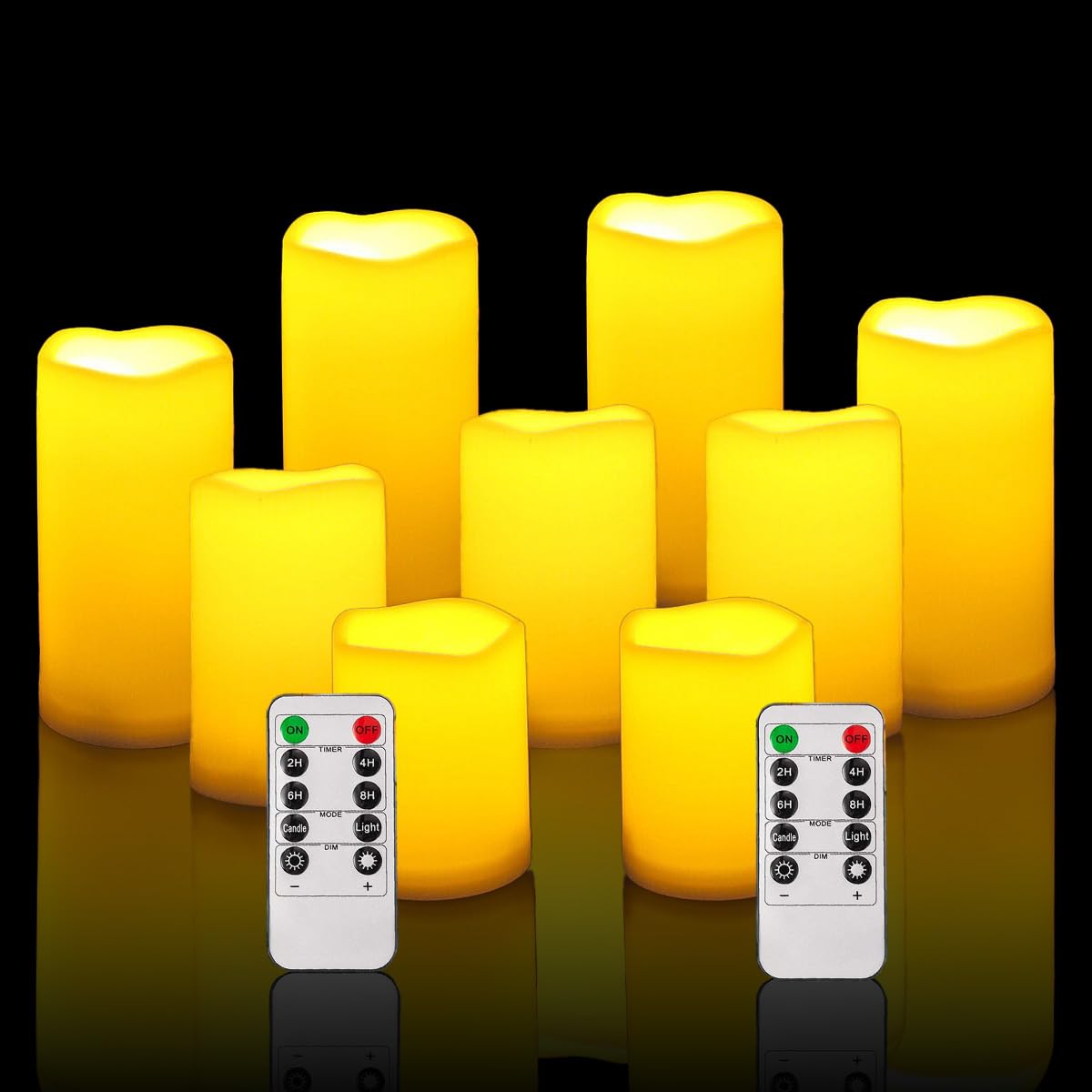 Niceme Flameless Candles, Led Candles Outdoor Waterproof Candles (D: 3X H: 456 Battery Operated Candles Plastic Electric Fake Ca