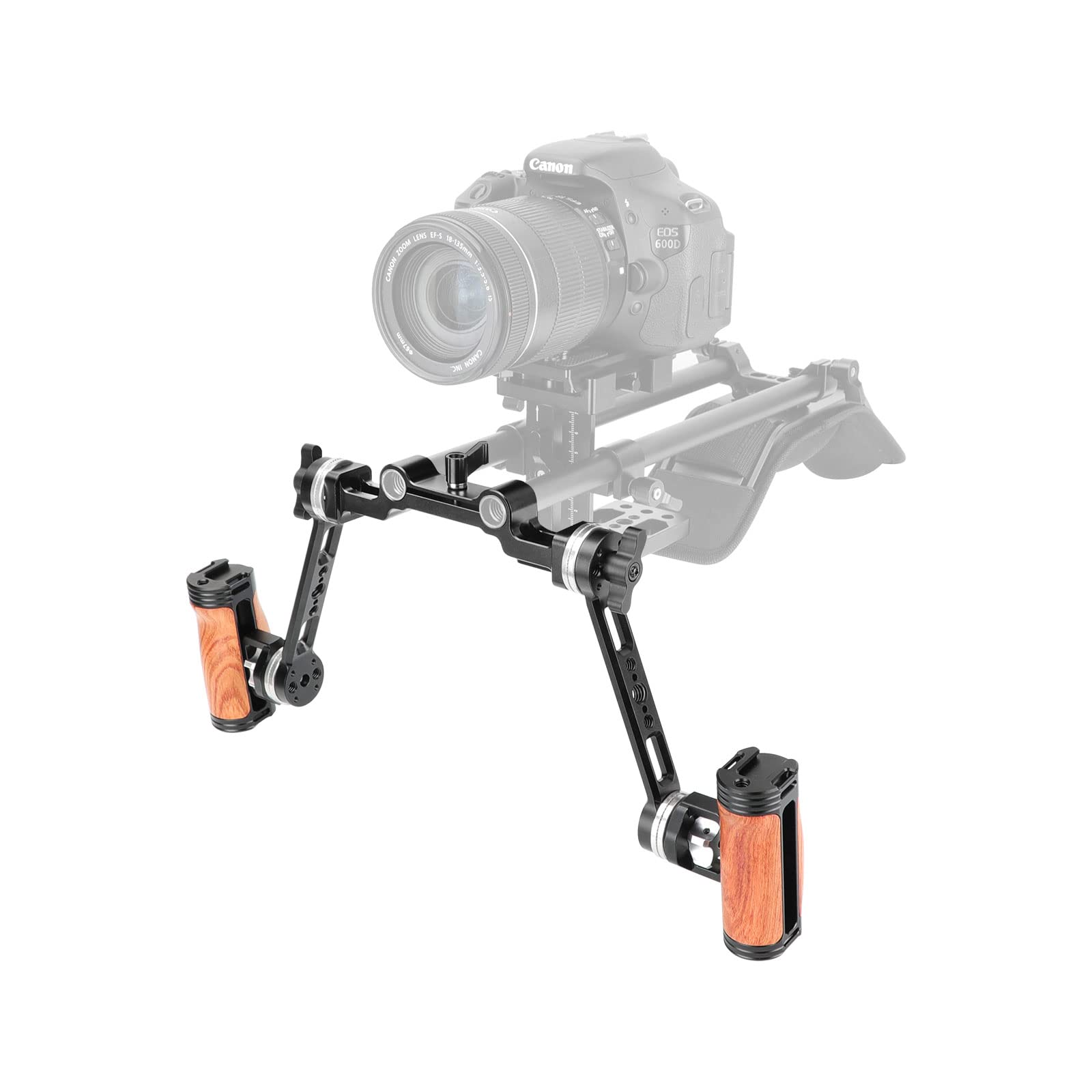 Szrig Adjustable Handle Grip With M6 Rosette Extension Arm & 15Mm Railblock For Dlsr Camera Shoulder Rig