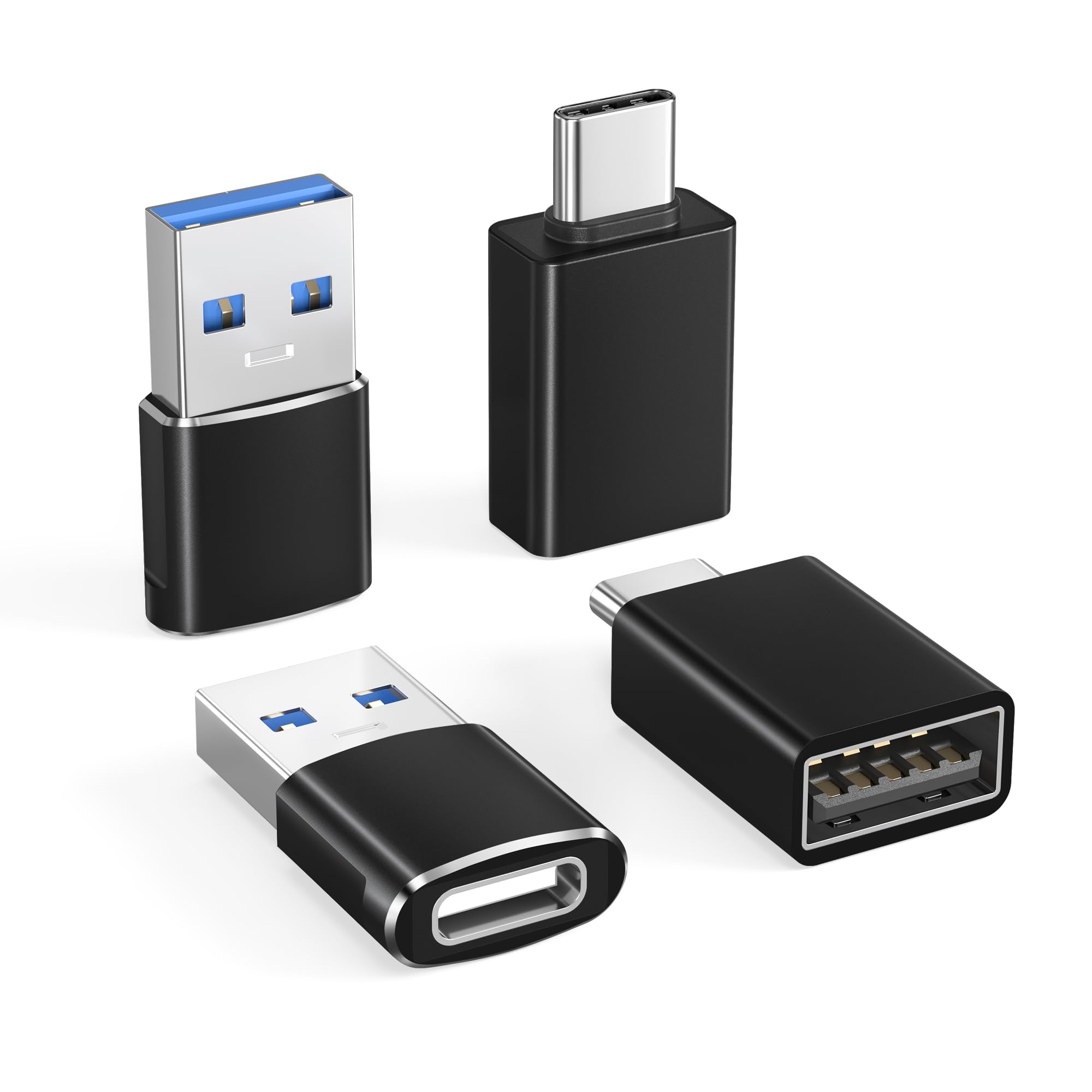 Basesailor USB to USB C Adapter with C Male to 3.0 Female Charger 4P,Thunderbolt 4 to Type A OTG Converter for MacBook,iPhone 14
