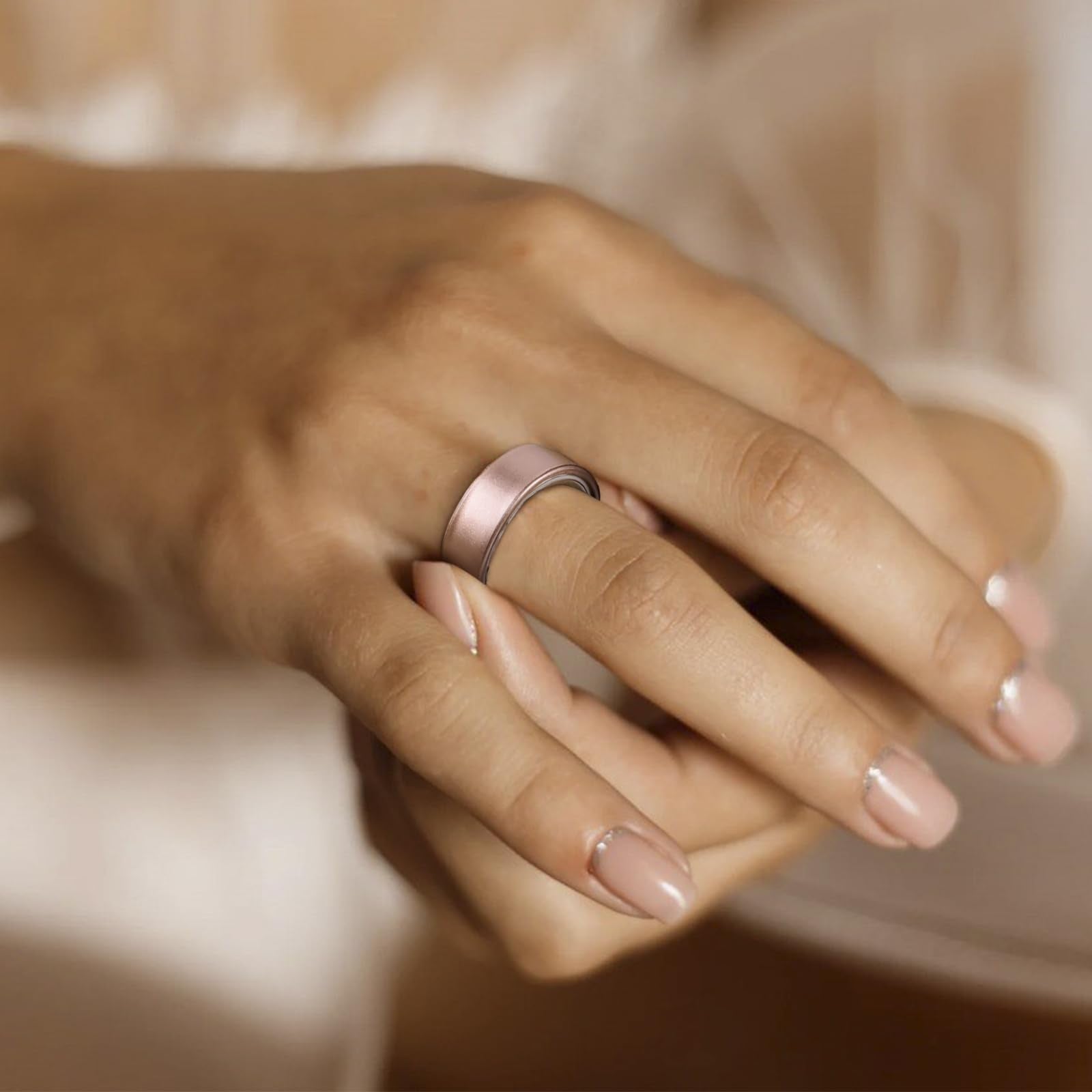 Newjourney Compatible With Oura Ring Gen 4/3 Cover | Tpu Anti-Scratch Ring Protector For Working Out (Gold+Rosegold, 6)