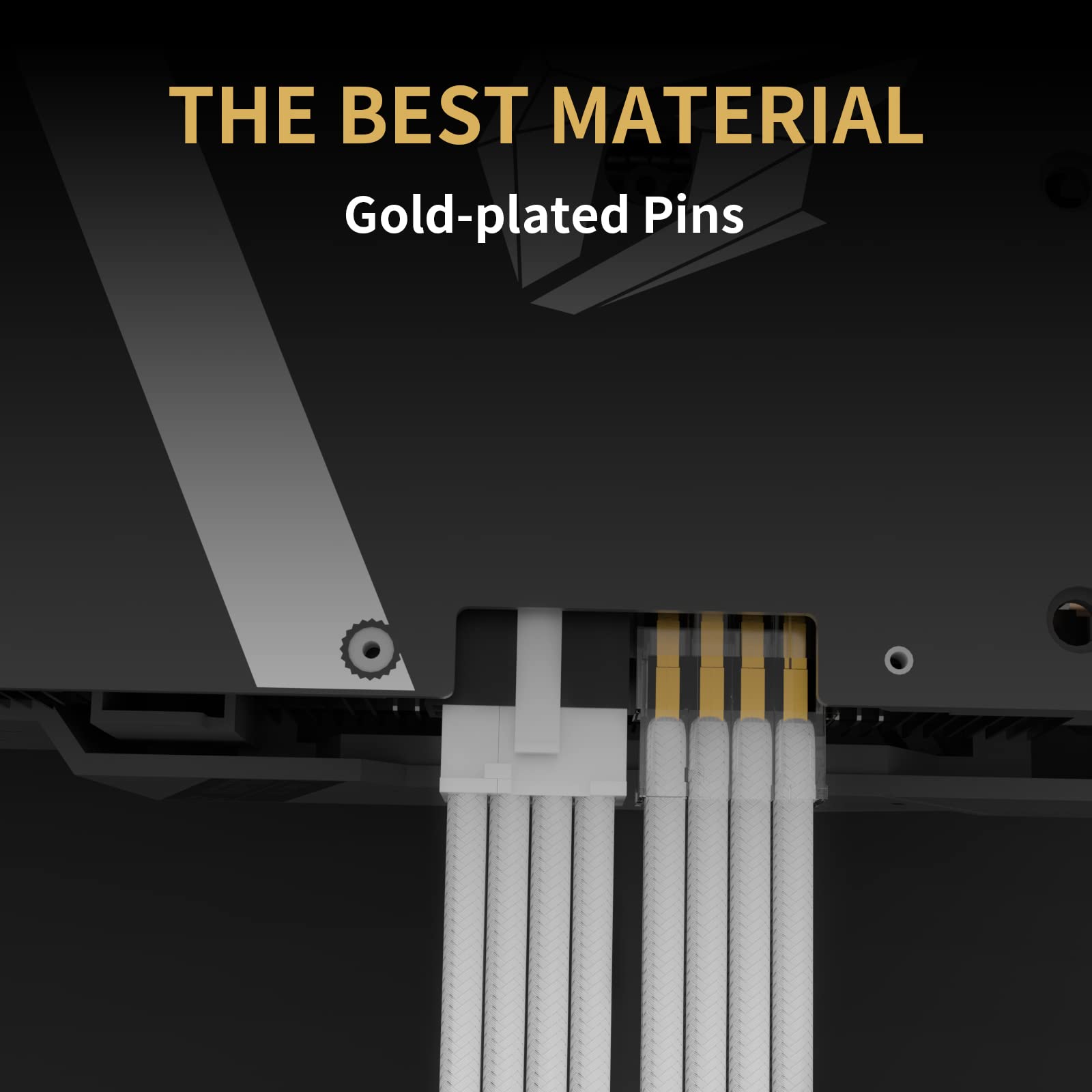 Sirlyr White Psu Extension Cable Kit,Pc Power Supply Cables Extension Mod   1X 24Pin Atx /2X 8 (4+4) Pin Eps /3X 8 (6+2) Gold Pl