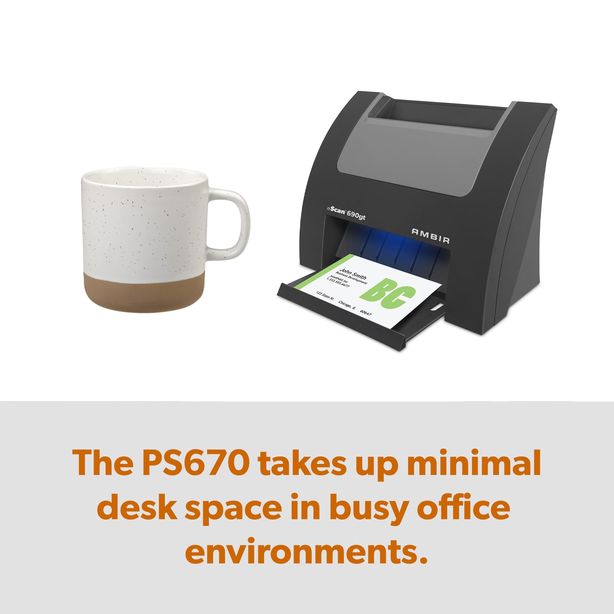 Ambir Nscan 690Gt-As High-Speed Vertical Card Scanner For Windows Pc