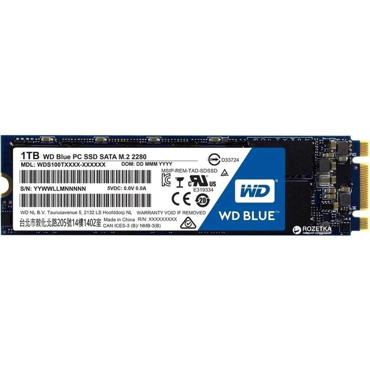 Western Digital 1Tb Wd Blue 3D Nand Internal Pc Ssd - Sata Iii 6 Gb/S, M.2 2280, Up To 560 Mb/S - Wds100T2B0B