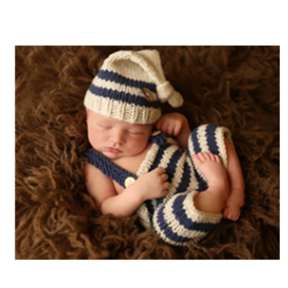 Fashion Newborn Baby Photography Props Boy Girls Photo Shoot Props Outfits Crochet Knitted Costume Unisex Cute Infant Hat Pants