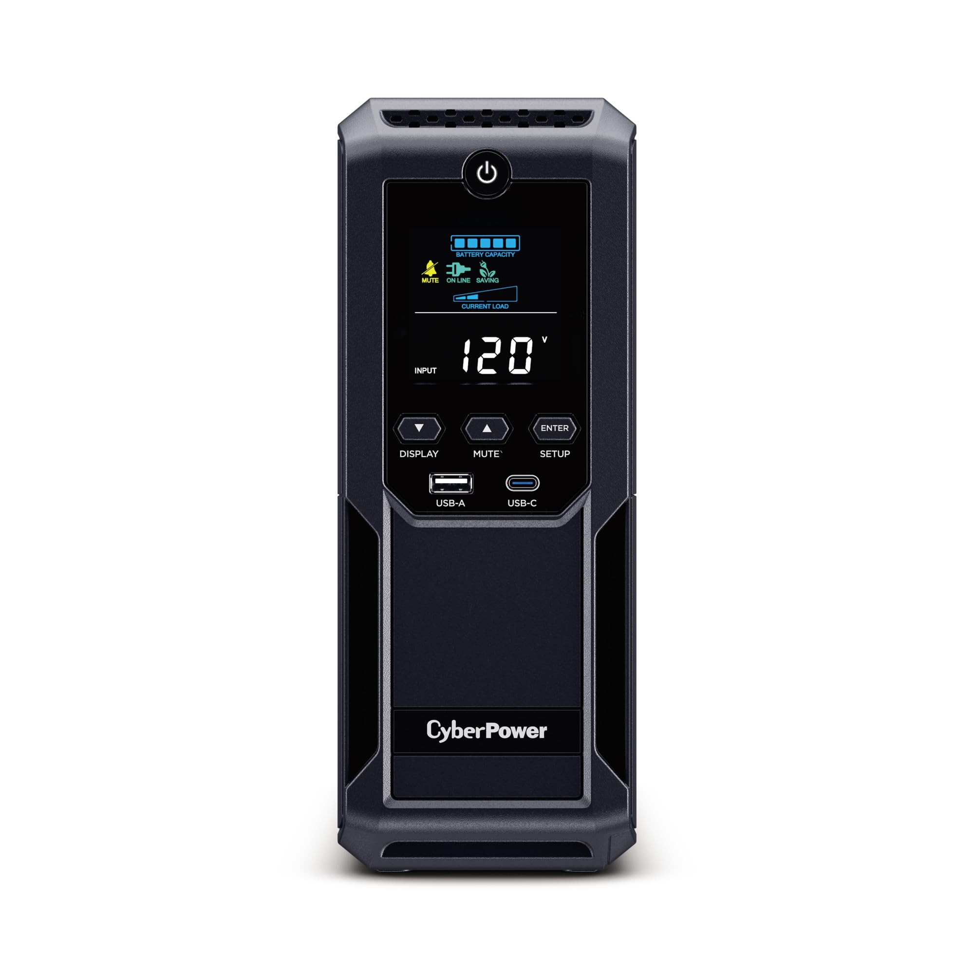 CyberPower BRG1500AVRLCD2 Intelligent LCD UPS Battery Backup and Surge Protector, 1500VA/900W, 12 Outlets 2 USB Ports, AVR, Mini