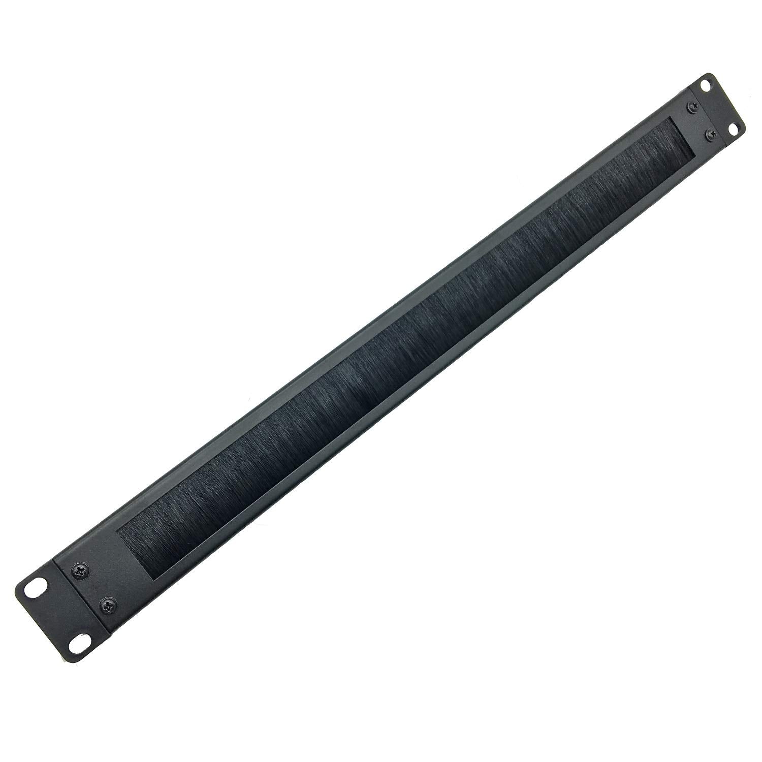Jingchengmei 1U Disassembled Rack Mount Cable Management Panel With Brush For Cable Entry For 19 Inch Rack Or Cabinet Black (Bf01Uab2)