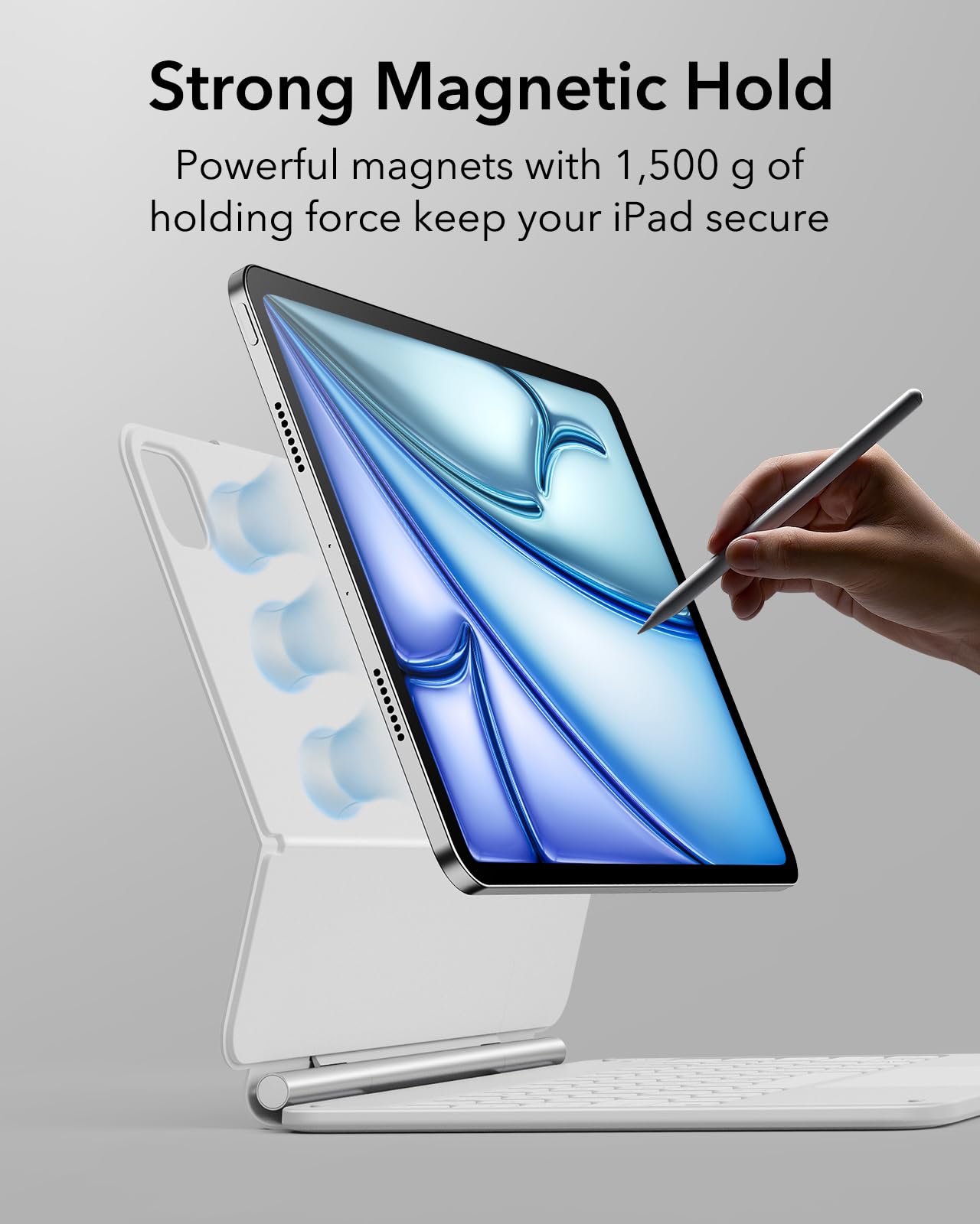 Esr Ipad Air 11 Inch Case With Keyboard(M2), Ipad Air 6Th Gen(2024) Rebound Case, Easy Set Floating Cantilever Stand For Ipad Pr