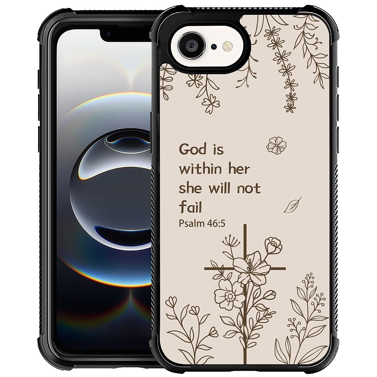 Deaorew for iPhone 16E Case | Classic Slim Cover Design | Biblical Floral Cross