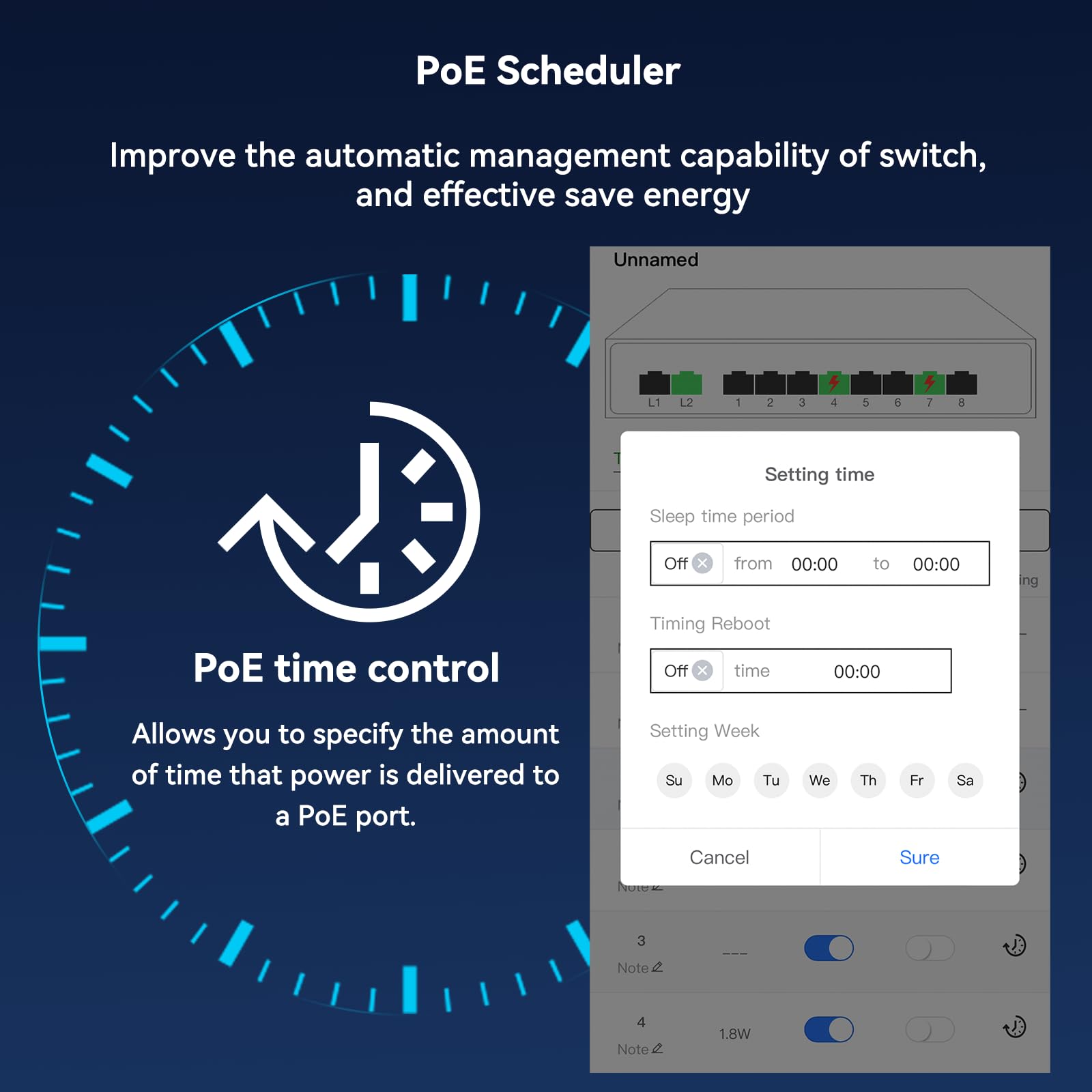 Steamemo 10 Port Gigabit Managed Poe Switch, 8 Poe+ Ports@120W, 2 Uplink Ports, Vlan, Poe Scheduler, Fanless, Plug And Play, Stu