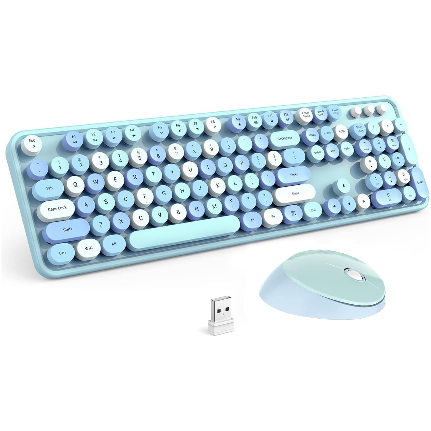 Wireless Keyboard And Mouse Combo, 2.4G Full Sized Ergonomic Keyboard Mouse, 3 Dpi Adjustable Cordless Usb Keyboard And Mouse,Fo