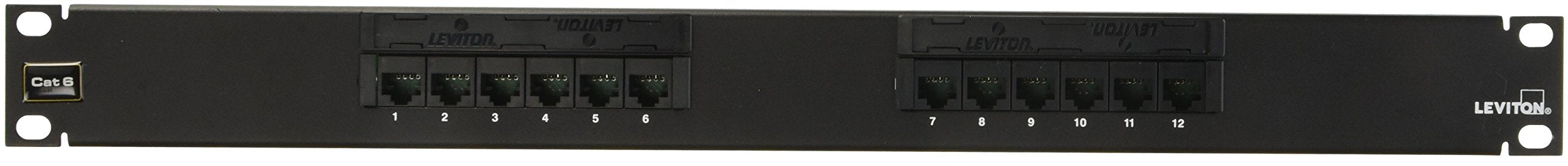 Leviton Extreme Cat 6+ Flat 110-Style Patch Panel, 1Ru, 12-Port, 69586-U12