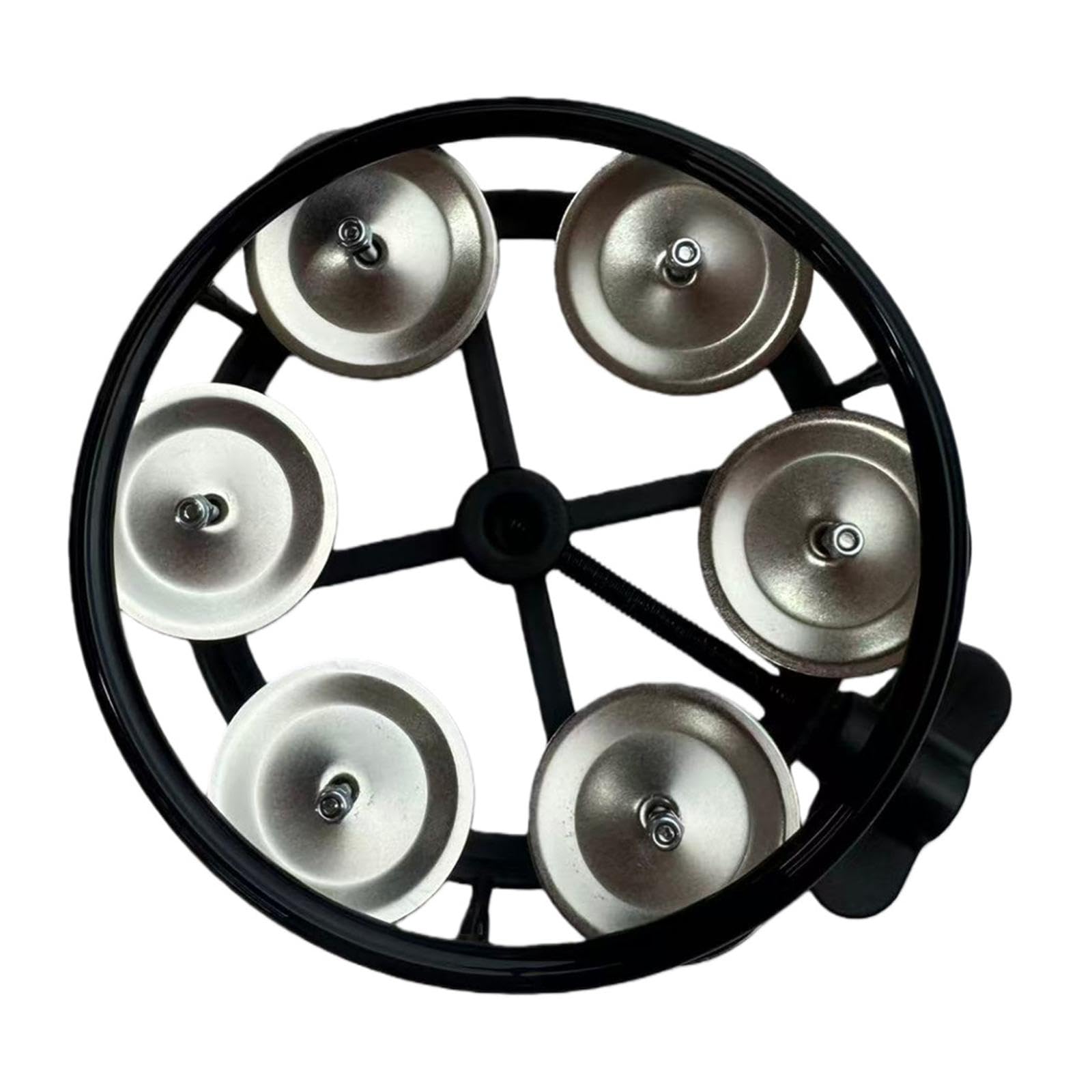 EnakshiHi Hat Tambourine Compact with Metal Jingles for Concert Kids Adults Parties black silver|Musical Instruments & Gear|Perc