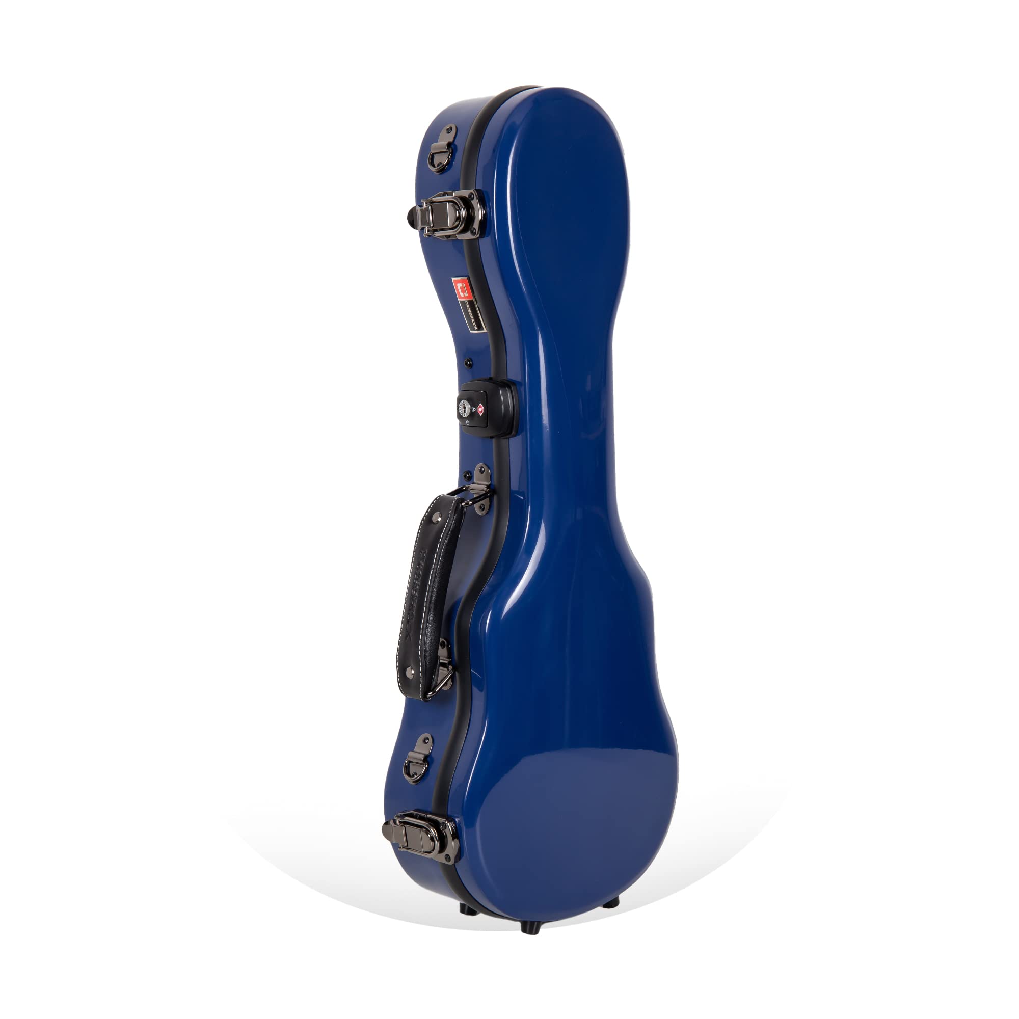 Crossrock CRF1000SUNVBL Hardshell Fiberglass Soprano Ukulele Case, Thick Padded, 3 Latches, Glossy Finsh in Navy Blue