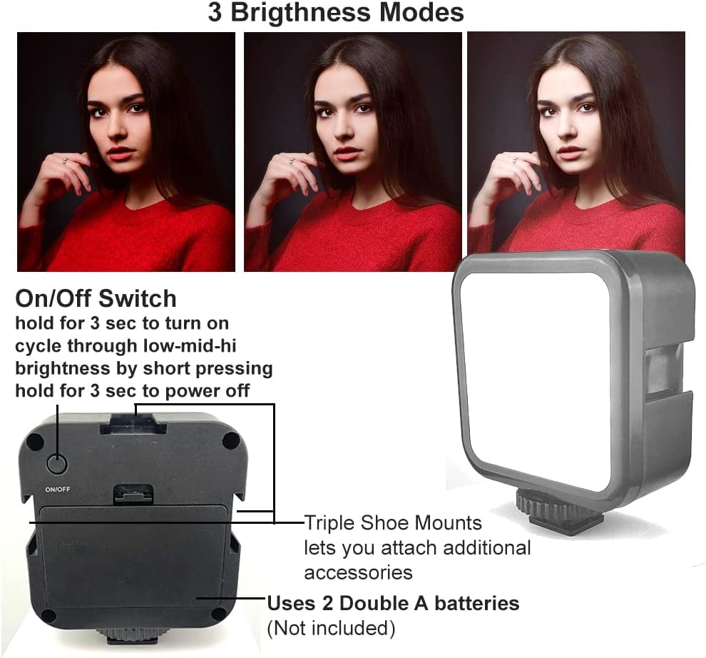 Acuvar Advanced Vlogging Kit For Iphone, Android & Cameras, Led Light, Microphone, Phone Holder, Gopro Mount, Bluetooth Remote &