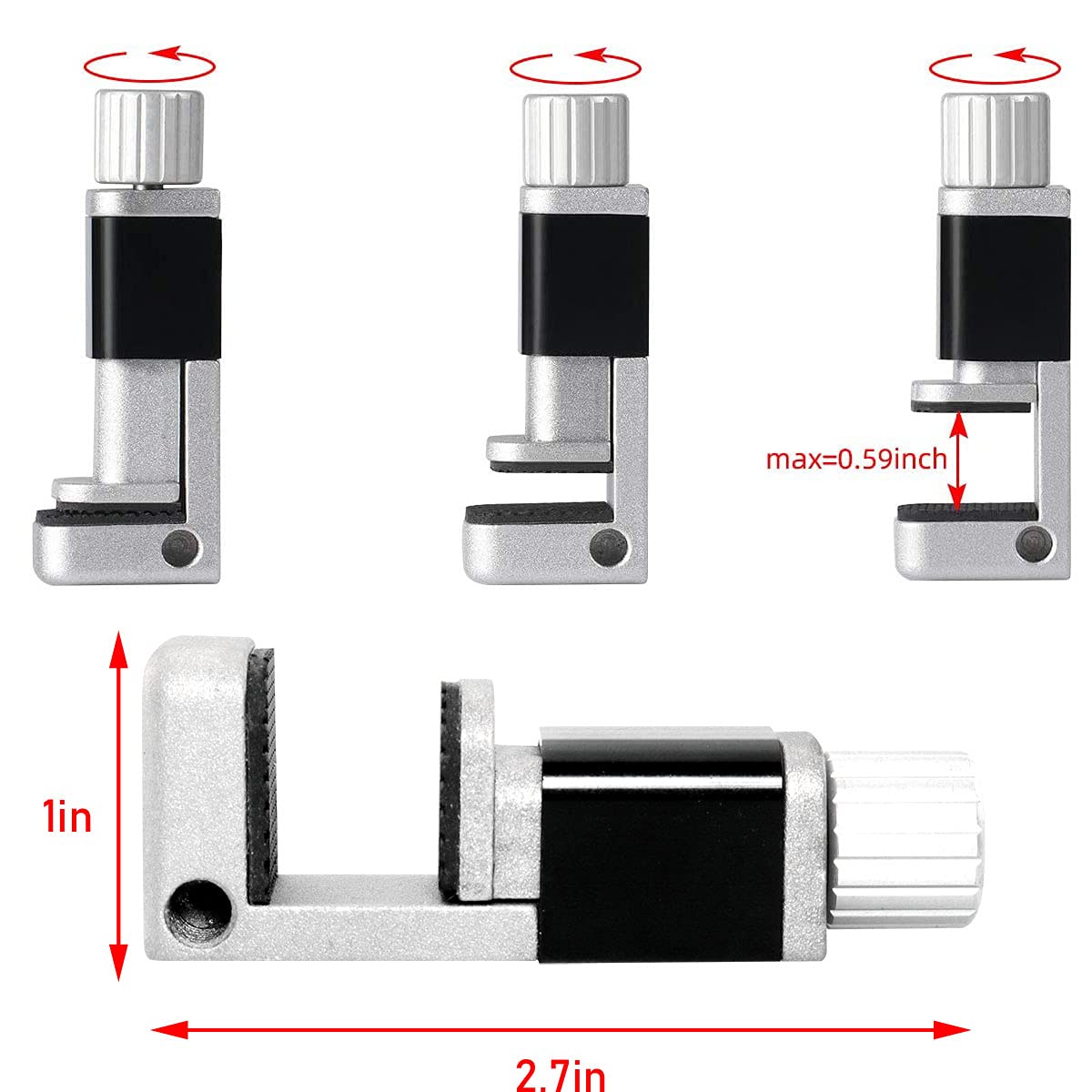 Zzhxsm 4Pcs Phone Screen Clamps 15Mm Max Width Adjustable Bracket Portable Phone Fastening Clamps Clip For Most Phone And Tablet