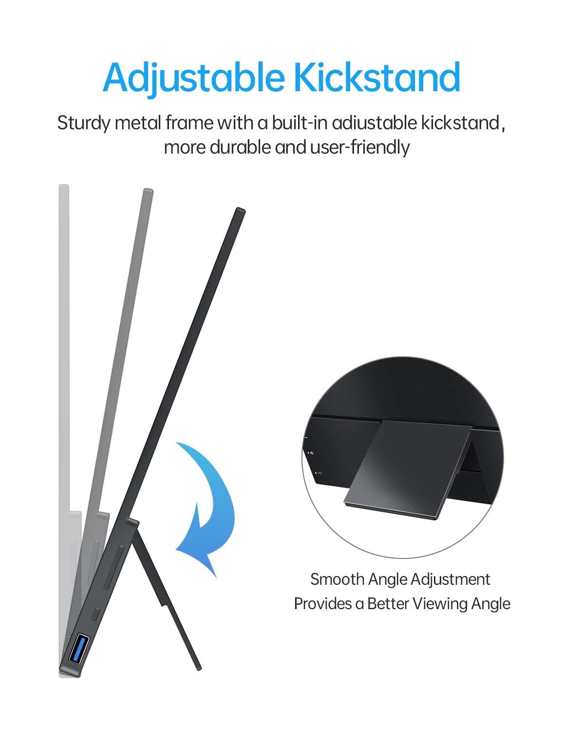 Caperave Portable Monitor   14.0'' Usb C Hdmi Travel Monitor For Laptop, Fhd 100% Srgb, Built In Kickstand & Speakers, External