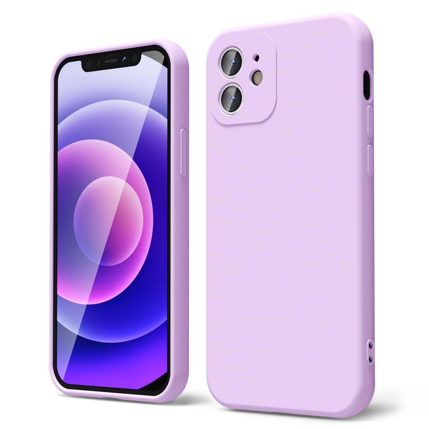 Oakxco For Iphone 12 Mini Case Liquid Silicone, Soft Rubber Gel Elegant Aesthetic Basic Simple Cover, Slim Tpu Matte Solid Color