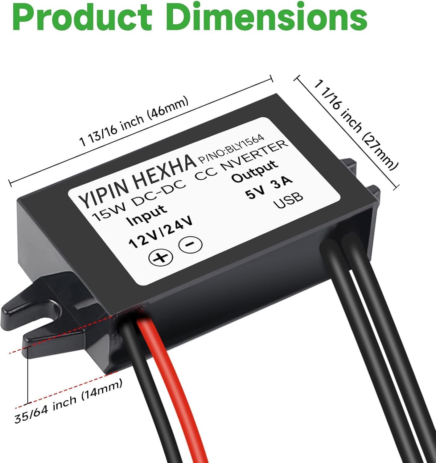 Dc12V/24V To 5V 3A Usb Converter Buck Module Power Adapter Dc Power Adapter Converter Dc To Dc Buck Regulator Car Power Converte