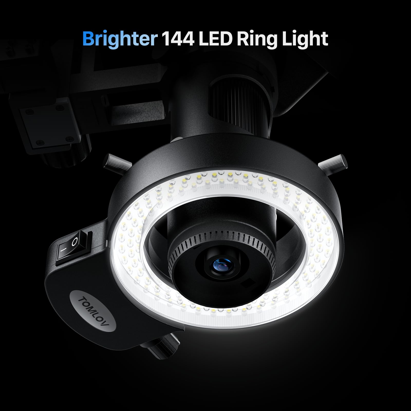 Tomlov Dm602 Pro 10.1'' Hdmi Digital Microscope 2000X, Pro Boom Arm Stand, Lcd Soldering Microscope With 3 Lens, Adults Microsco