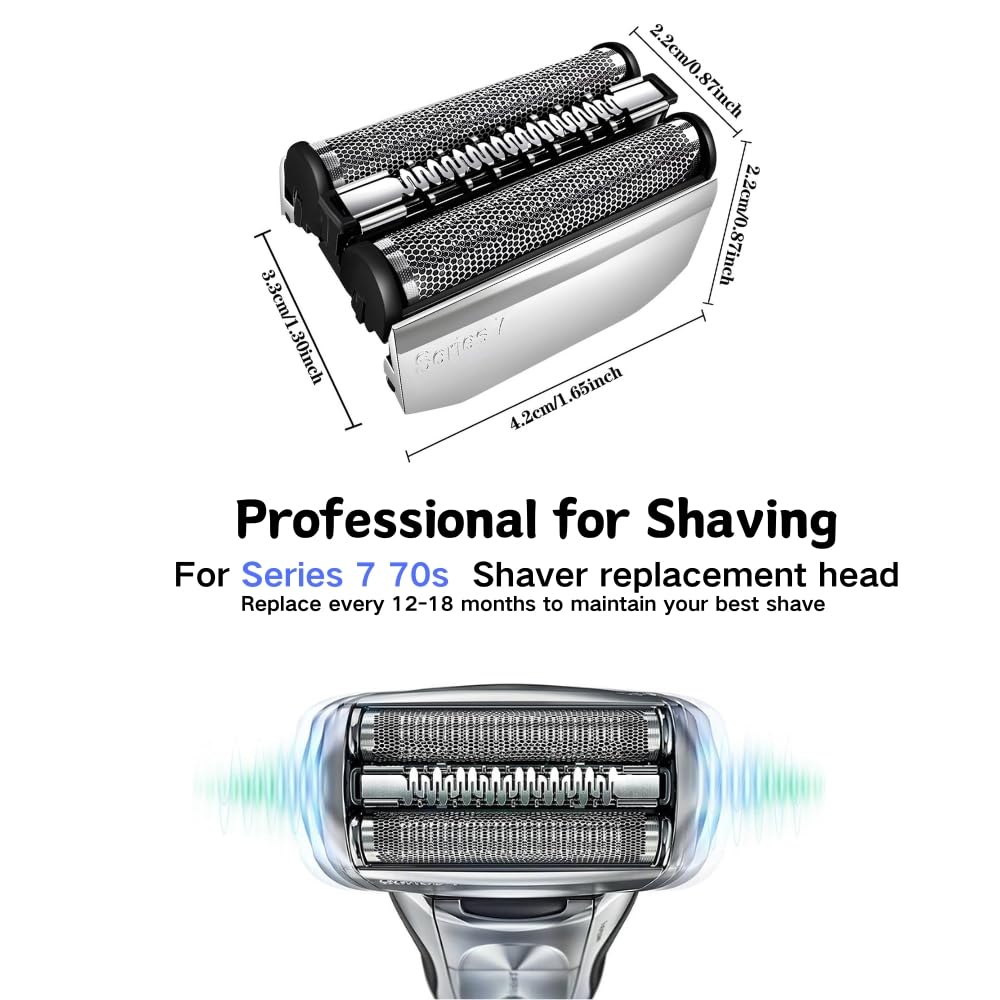 Series 7 70S Electric Shaver Replacement Head Compatible With Braun Series 7 Men Razor For 720Cc, 730Cc, 735S, 750Cc, 760Cc, 790