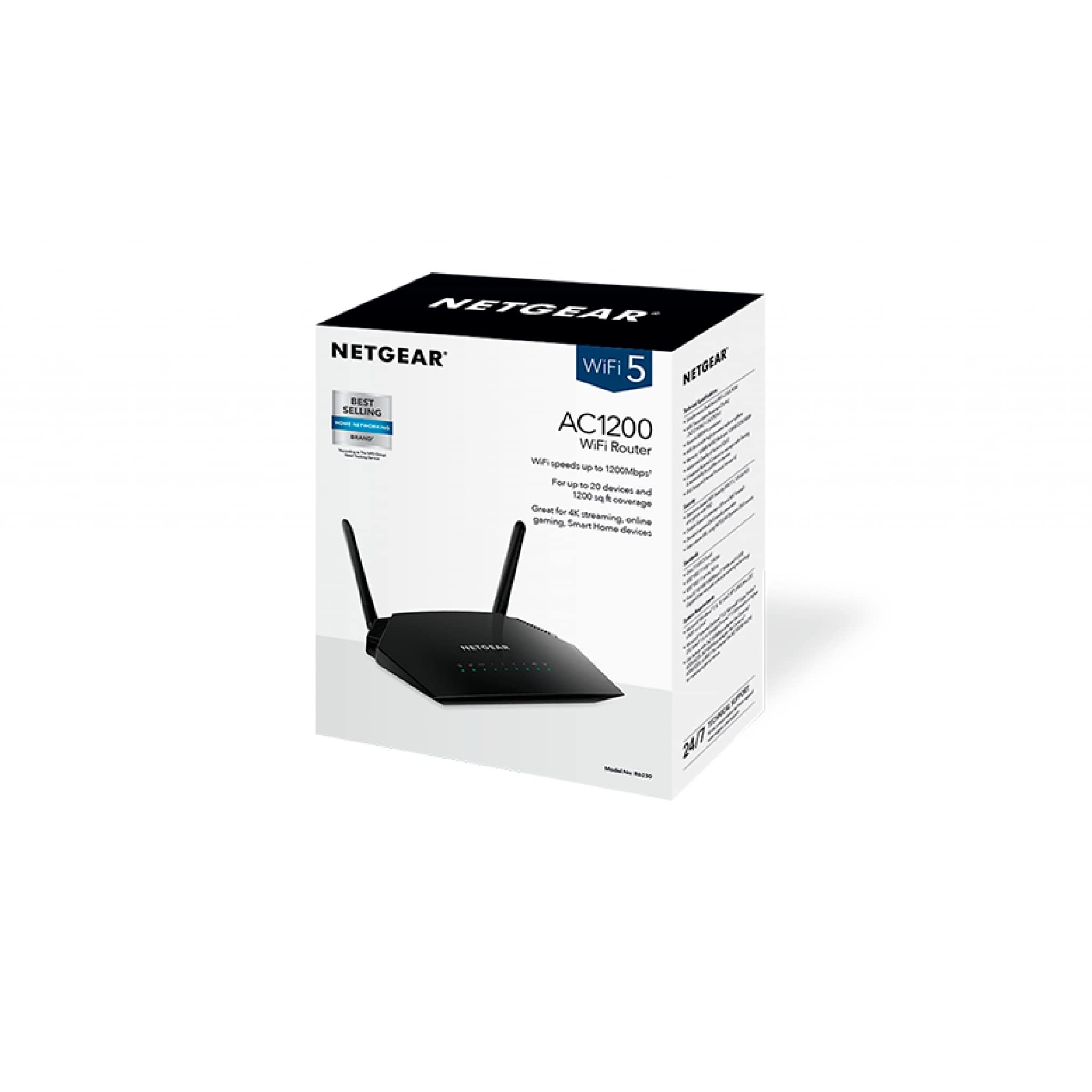 Netgear Wifi Router (R6230) - Ac1200 Dual Band Wireless Speed (Up To 1200 Mbps) | Up To 1200 Sq Ft Coverage & 20 Devices | 4 X 1