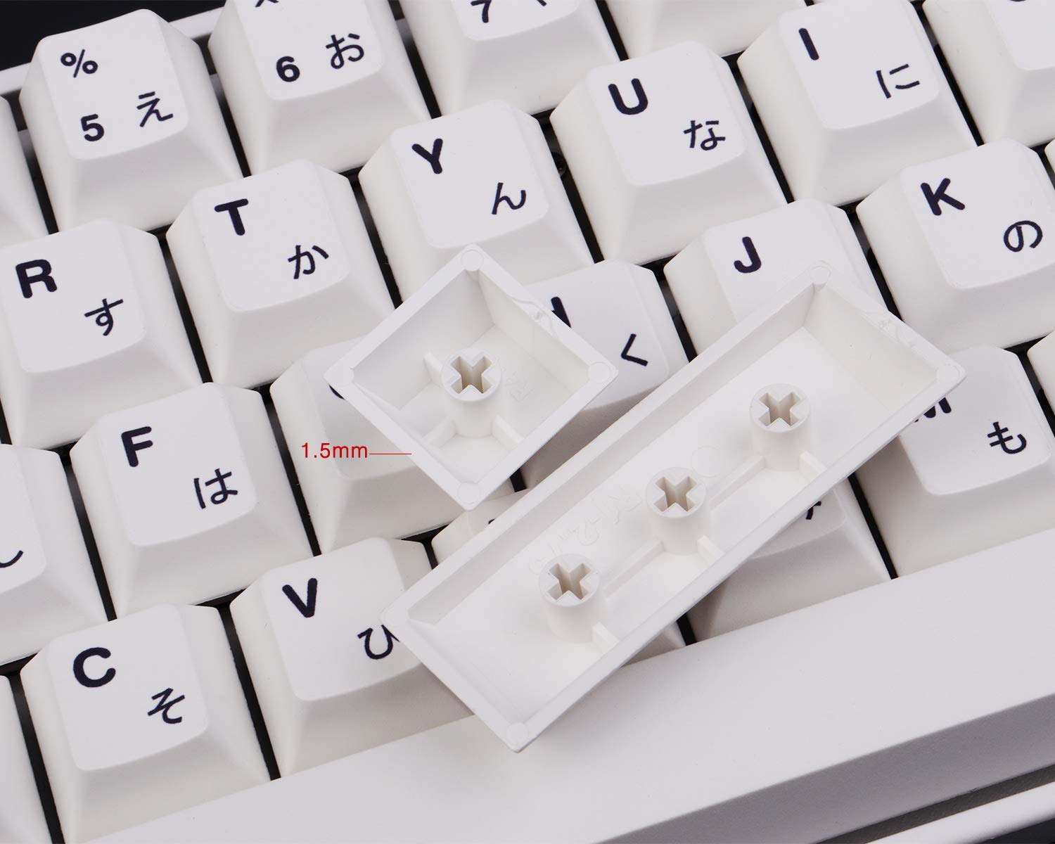 Gliging 135 Keys Pbt Japanese Keycaps Cherry Profile Dye Sub White Theme Minimalist Style Suitable For Mechanical Keyboard