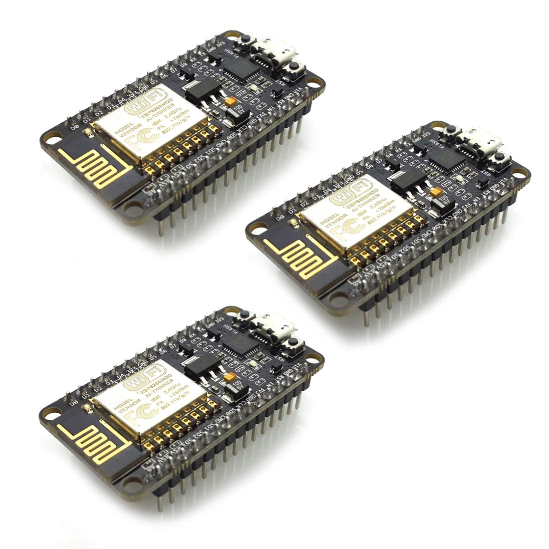 Hiletgo 3Pcs Esp8266 Nodemcu Cp2102 Esp 12E Development Board Open Source Serial Module Works Great For Arduino Ide/Micropython