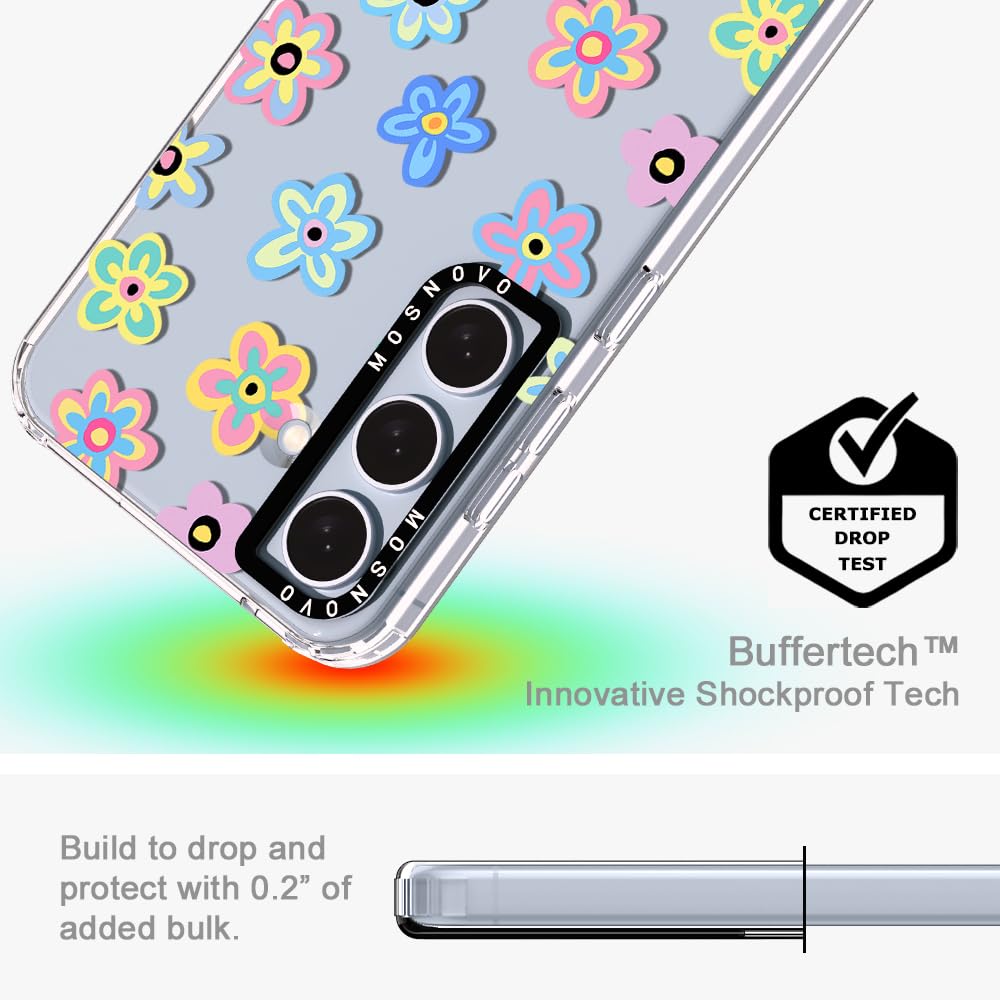 Mosnovo Case For Samsung Galaxy S24 Plus, [Buffertech 6.6Ft Military-Grade Drop Protection] [Anti Peel Off Tech] Clear Tpu Bumpe