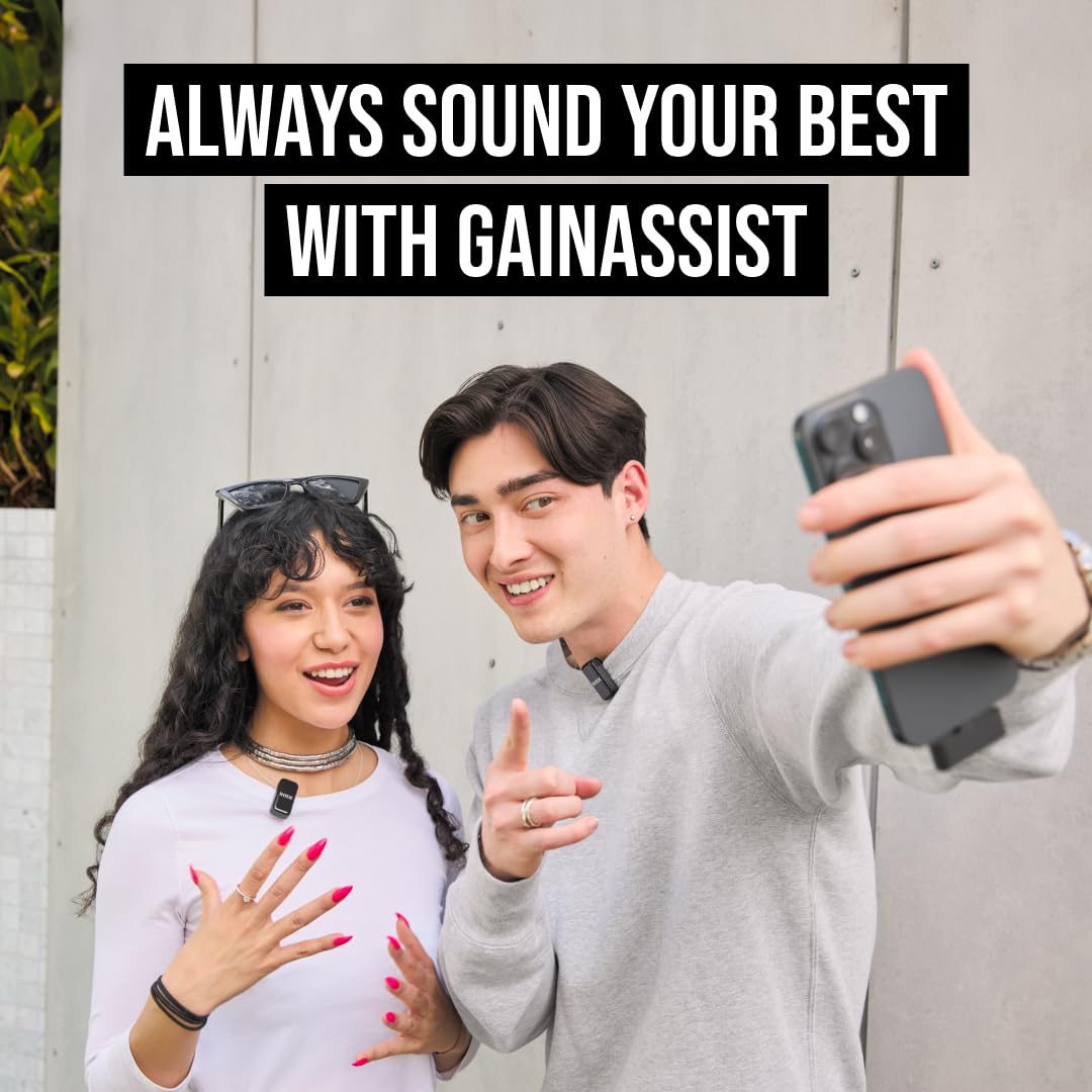 Rde Wireless Micro   Compact Wireless Microphone, Two Mics With Charge Case For Smartphone Content Creation   Usb C, Black