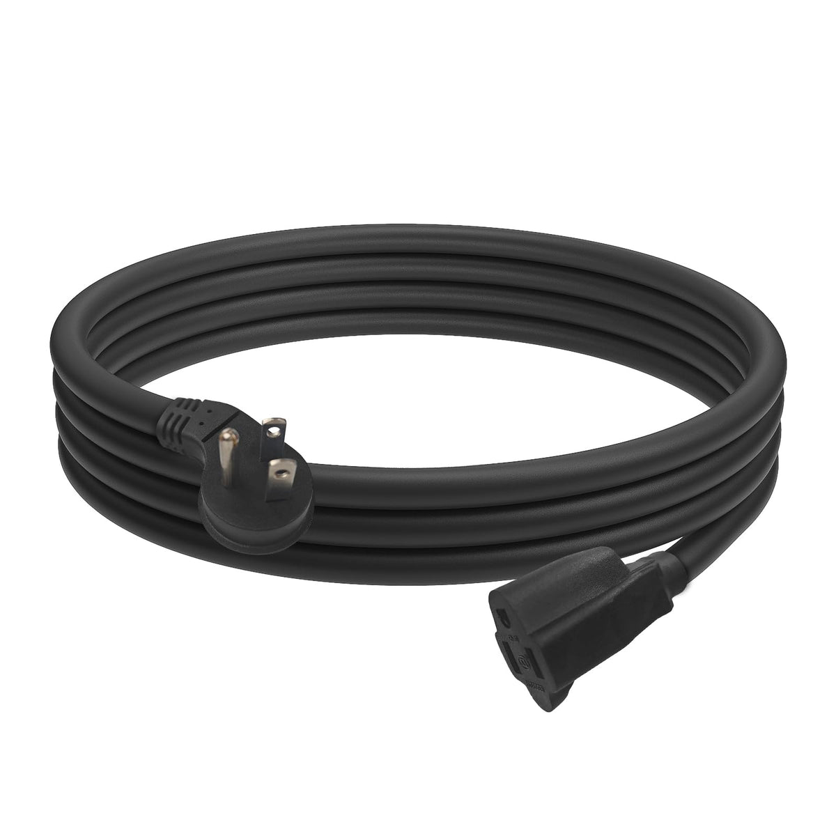 Ultra Explore 10 Ft Flat Plug Extension Cord, 16 Awg 3 Prong Grounded Extension Cord Black Flat Plug, Low Profile Extension Wire