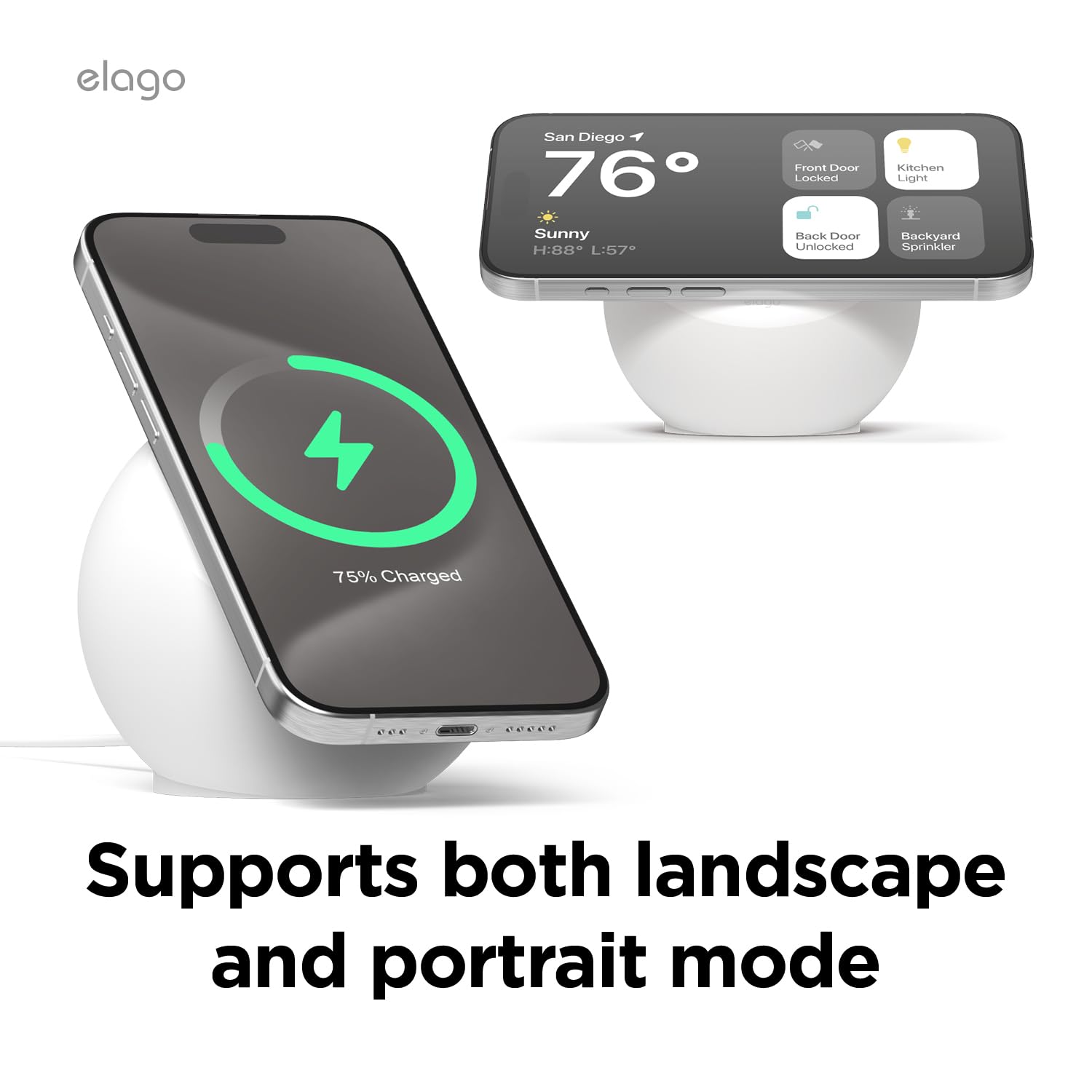 Elago Ms2 Charging Stand Compatible With Magsafe Charger   Premium Silicone Stand Compatible With Iphone 15141312 Series, Design