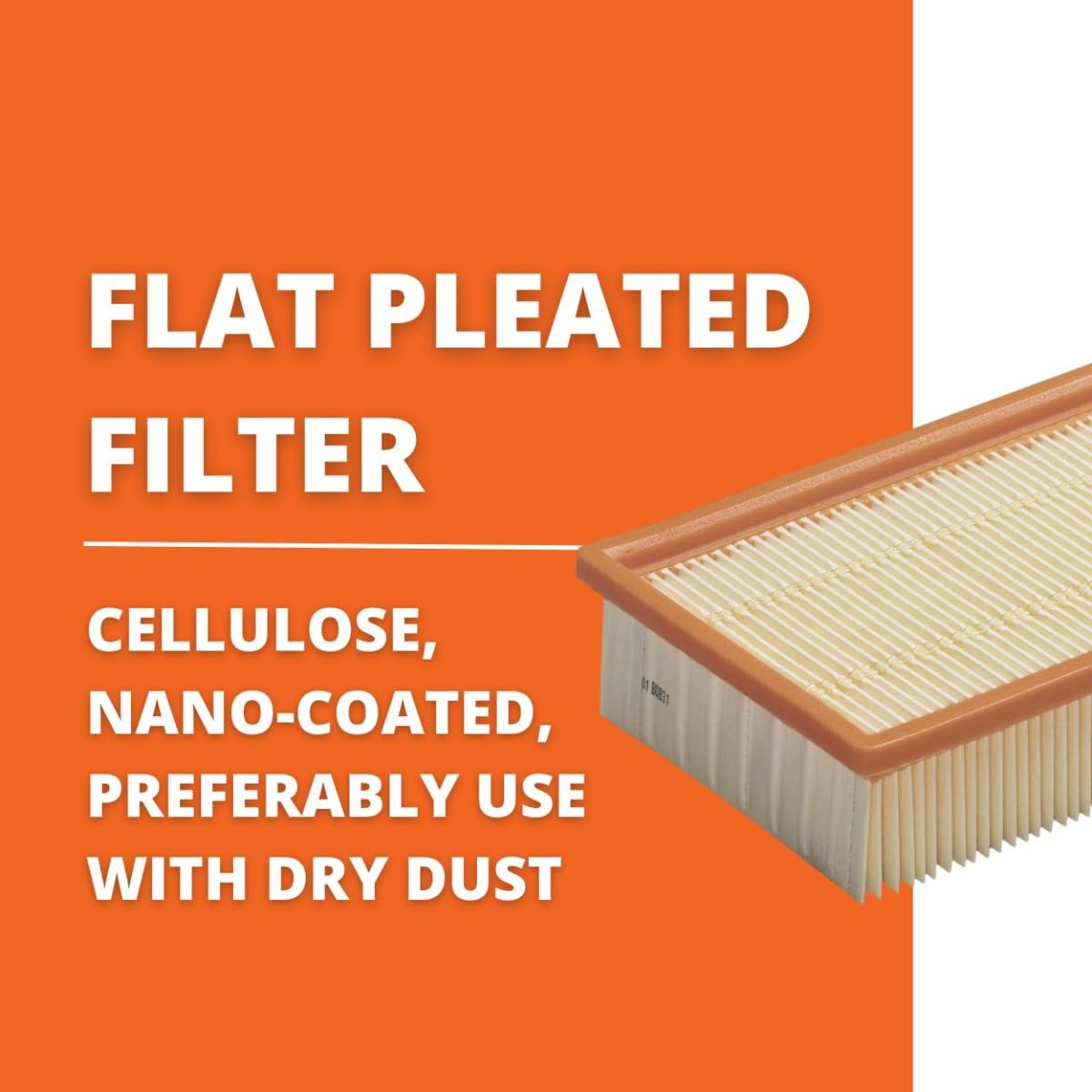 Fein Dust Extractor Flat Fold Filter For Turbo Vacuum   Cellulose With Dust Class M Certification   31345012010