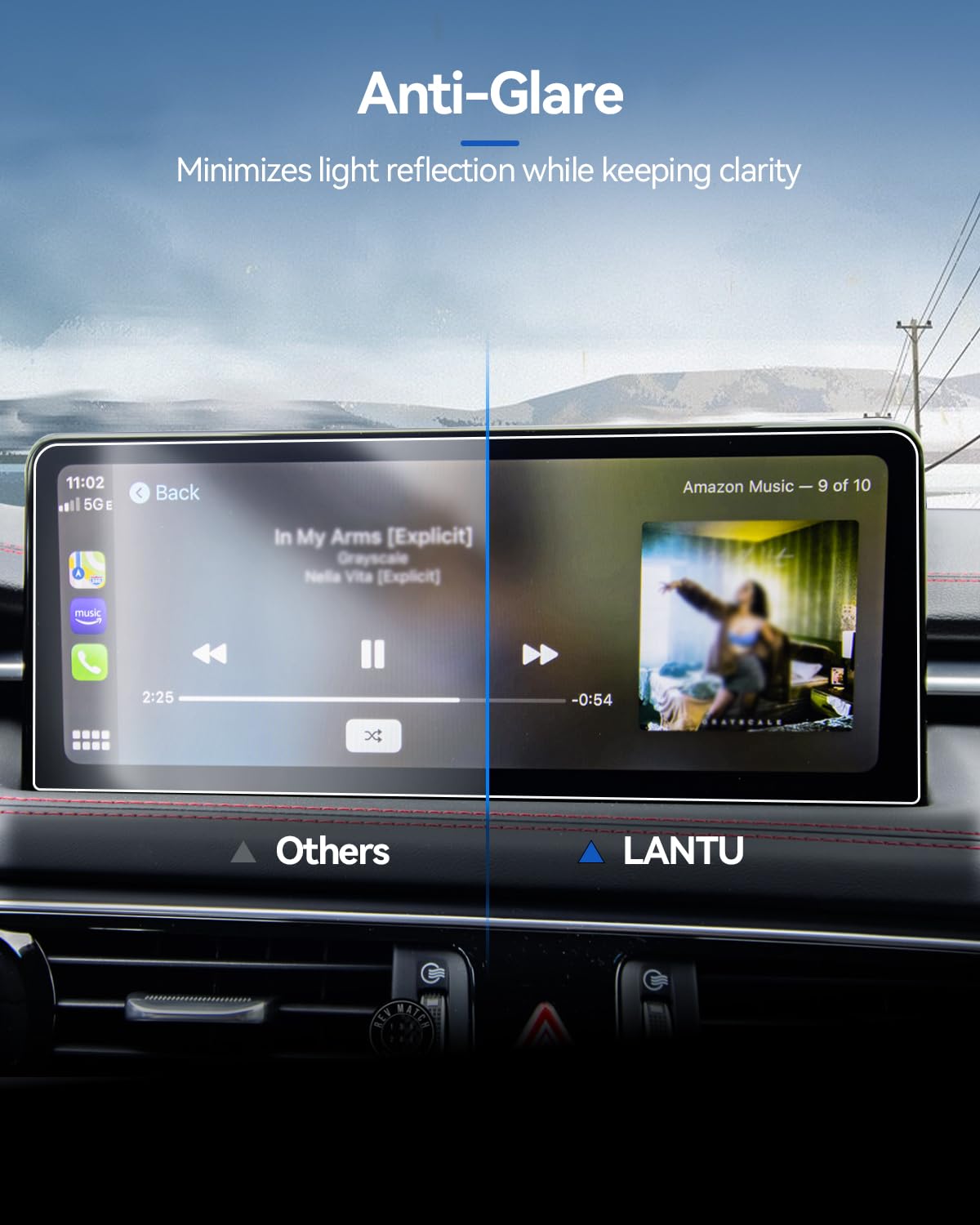 Lantu Car G70 Screen Protector For 2024 2023 2022 Genesis G70 (2.0T/2.5T/3.3T) Accessories Navigation Touchscreen Protector Film