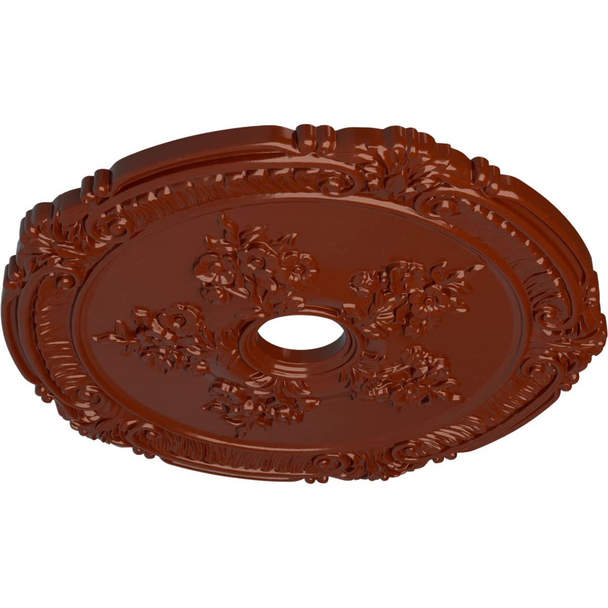 Ekena Millwork Cm26Atfif Attica With Rose Ceiling Medallion, 26''Od X 3 3/4''Id X 1 1/2''P, Hand Painted Firebrick