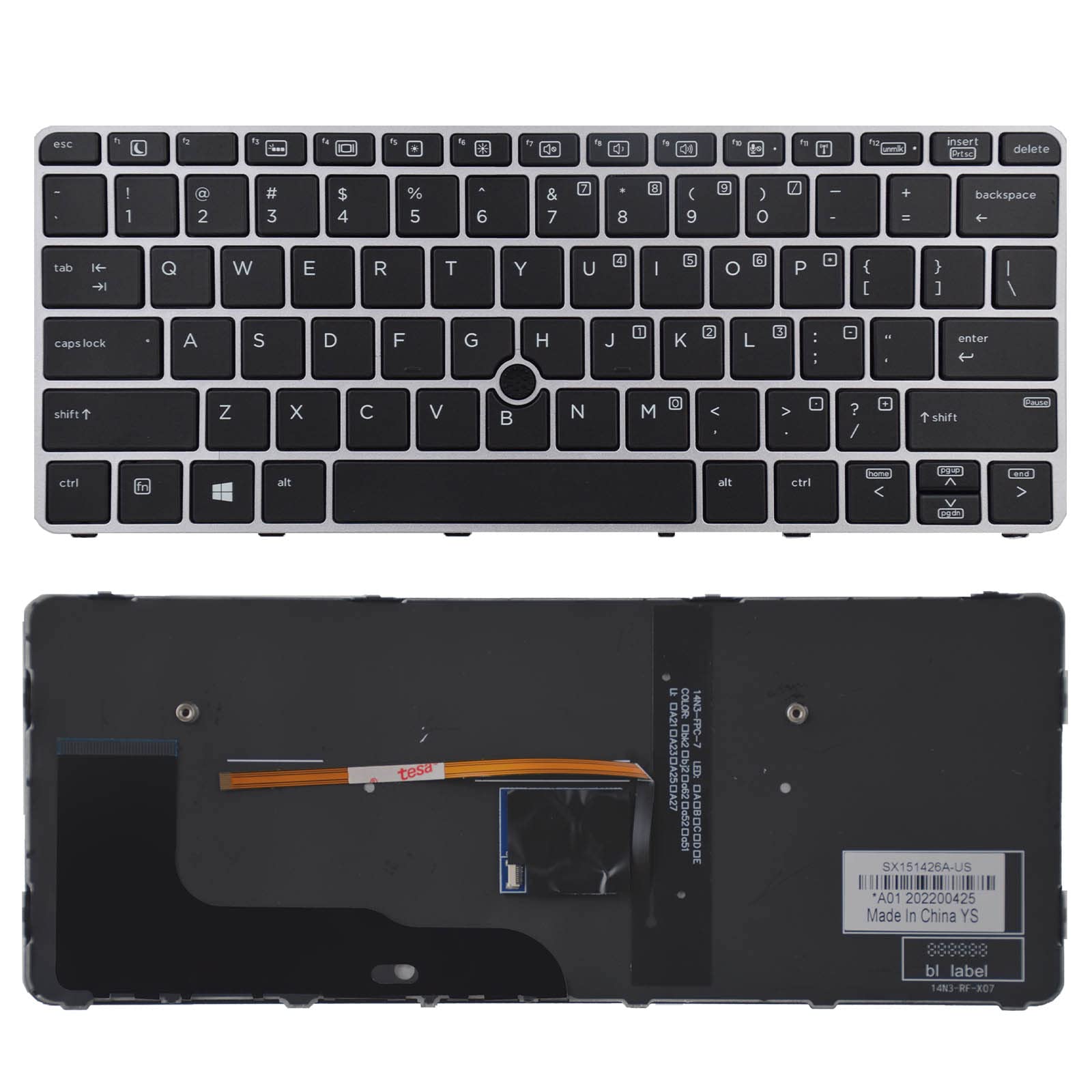 Sunmall Replacement Keyboard With Backlit And Trackpoint Compatible With Hp Elitebook 725 G3 725 G4 820 G3 820 G4 828 G4 826631 