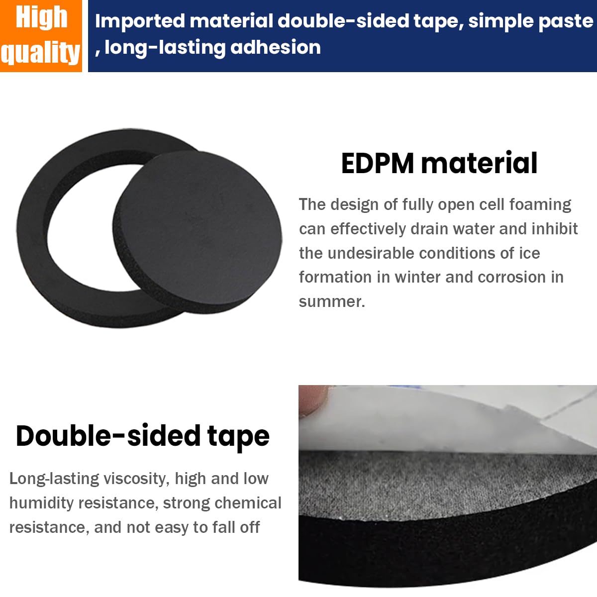 Osilly 4 Pcs 6.5'' Foam Speaker Enhancer, Car Door Foam Speaker Rings Blocker, Self Adhesive Soundproof Sponge Kit, Bass Blocker