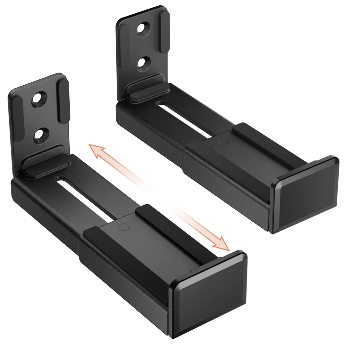 PUTORSEN Soundbar Mount, Universal Dual Soundbar Wall Mount for Most of Soundbars, Hold up to 33 lbs, Depth Adjustable 3.5� 6.1� Sound Bar Mount, Black