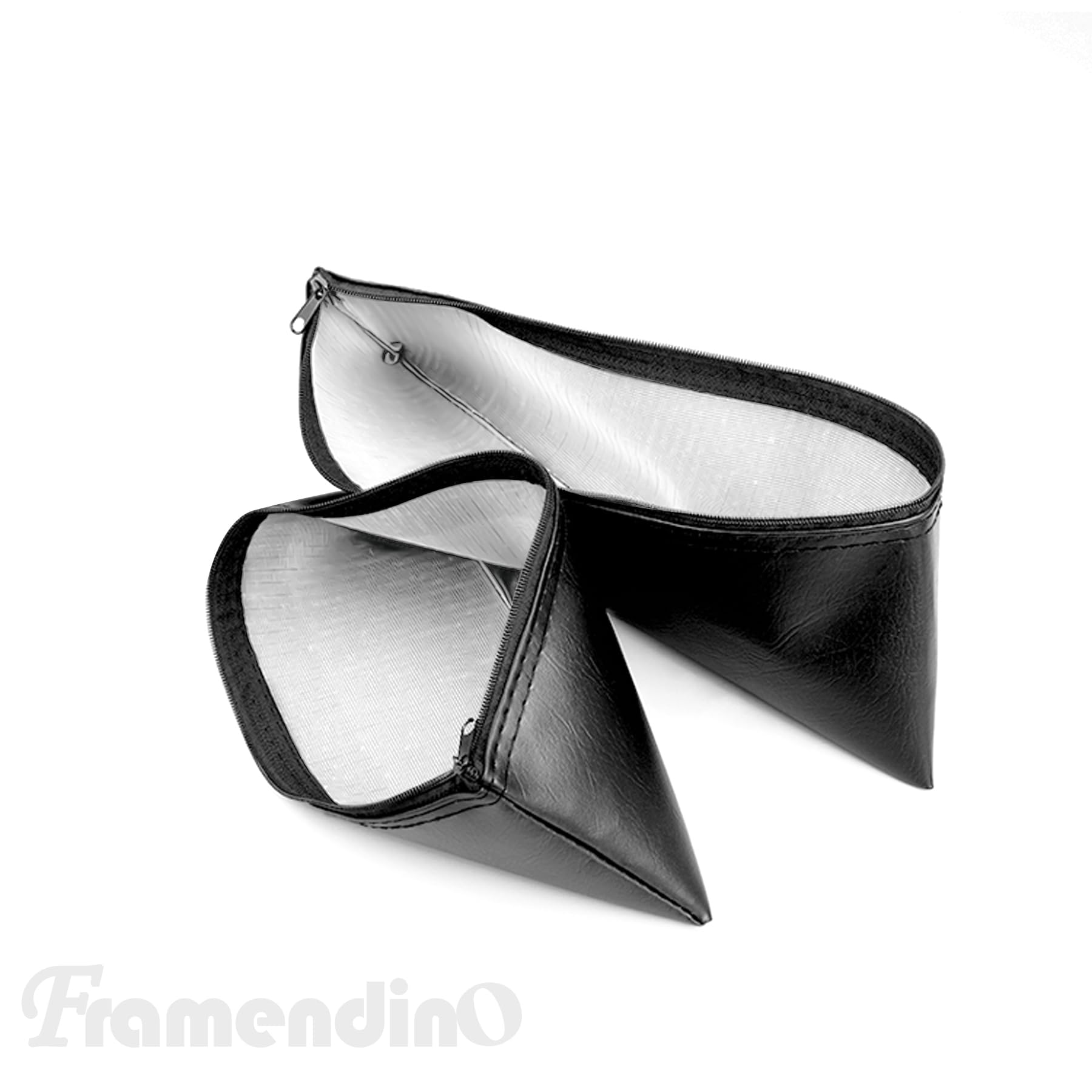 Framendino, Microphone Storage Bag Pu Leather Portable Mic Pouch Organizer 8.66'' X 4.13''