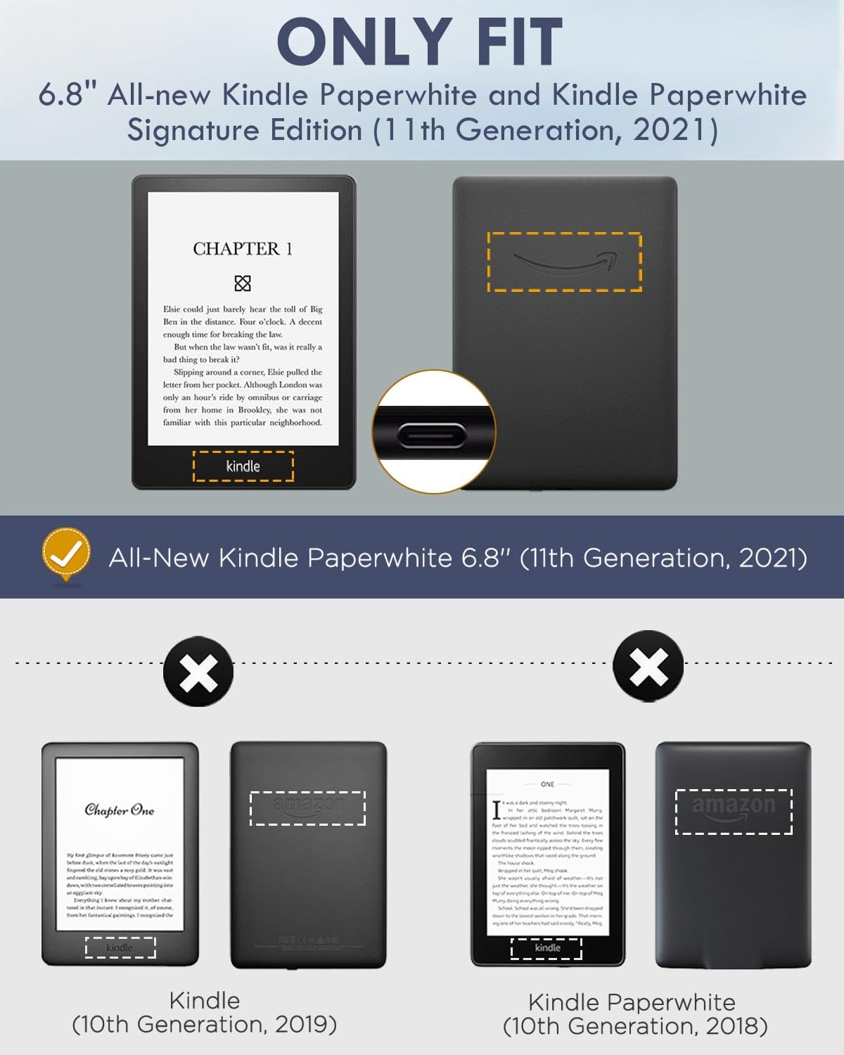 Moko Case For 6.8'' Kindle Paperwhite 11Th Generation 2021 & Kindle Paperwhite Signature Edition, Ultra Clear Soft Flexible Tran