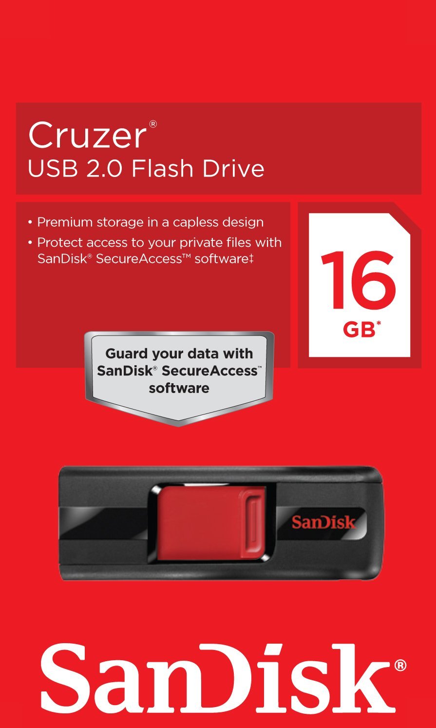 Sandisk 16Gb Cruzer Usb 2.0 Flash Drive   Sdcz36 016G B35
