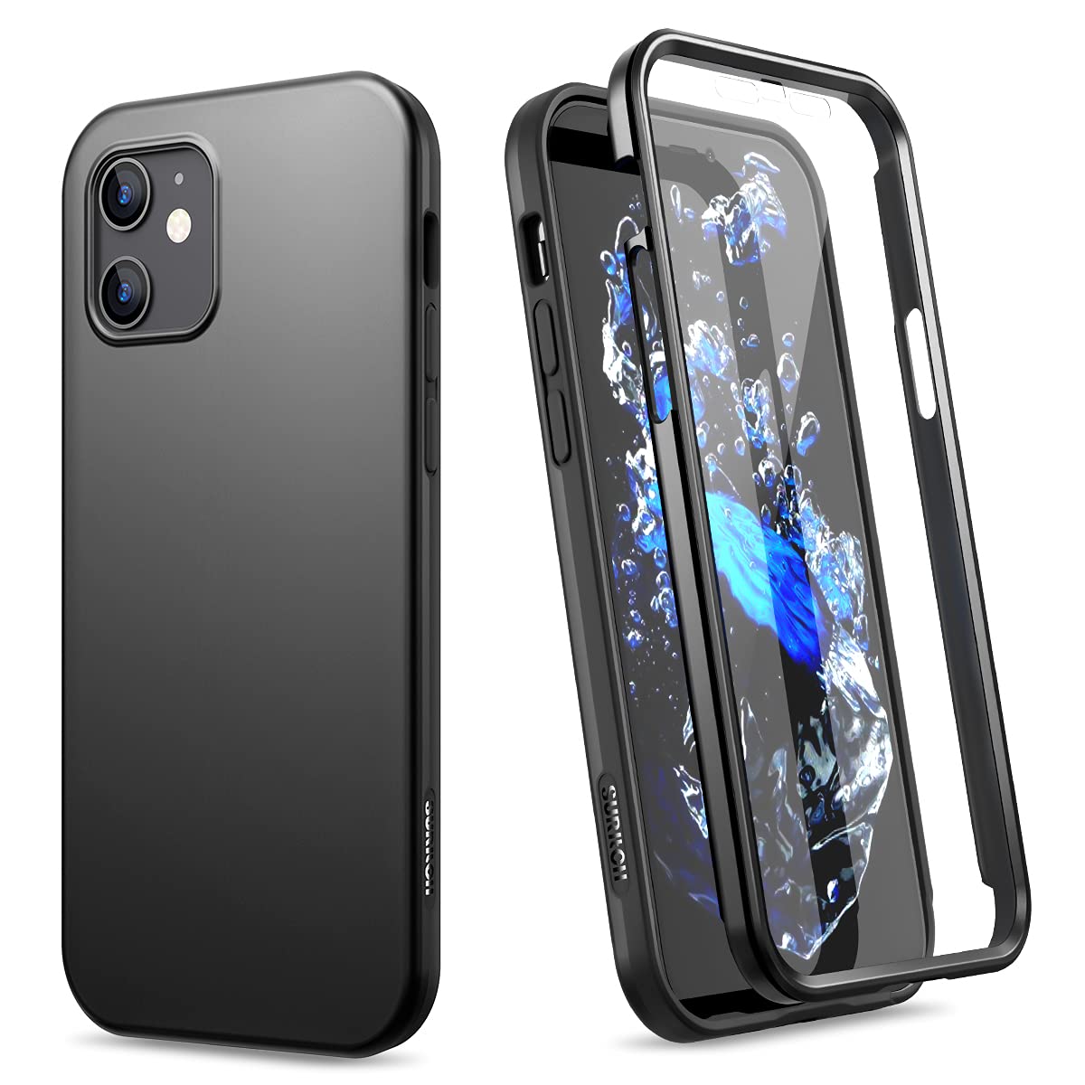 Suritch Compatible With Iphone 12 Mini Case 2020, [Built In Screen Protector] Full Body Protection Shockproof Rugged Bumper Soft