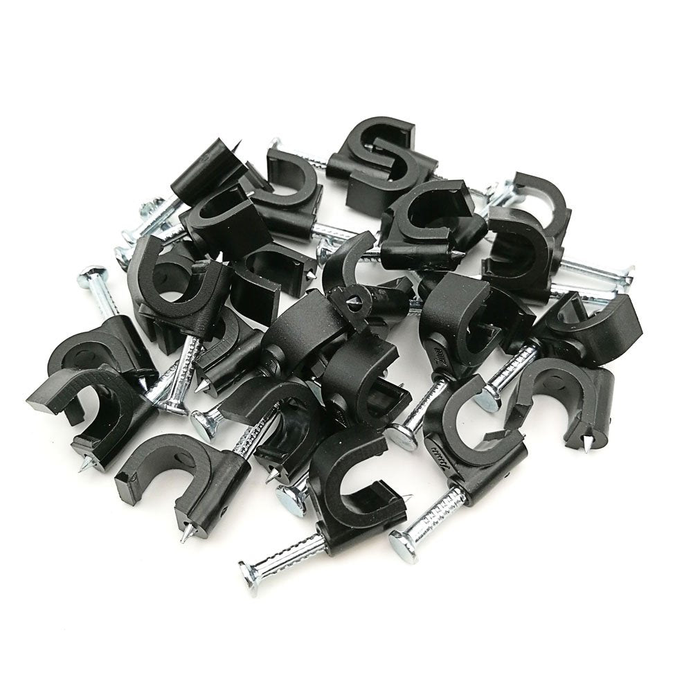 Hs Electrical Cat6 Coaxial Cable Clips Outdoor 500 Pack Nail In Wire Clamps,Nail Wire Holder Cord Management 7Mm,Black