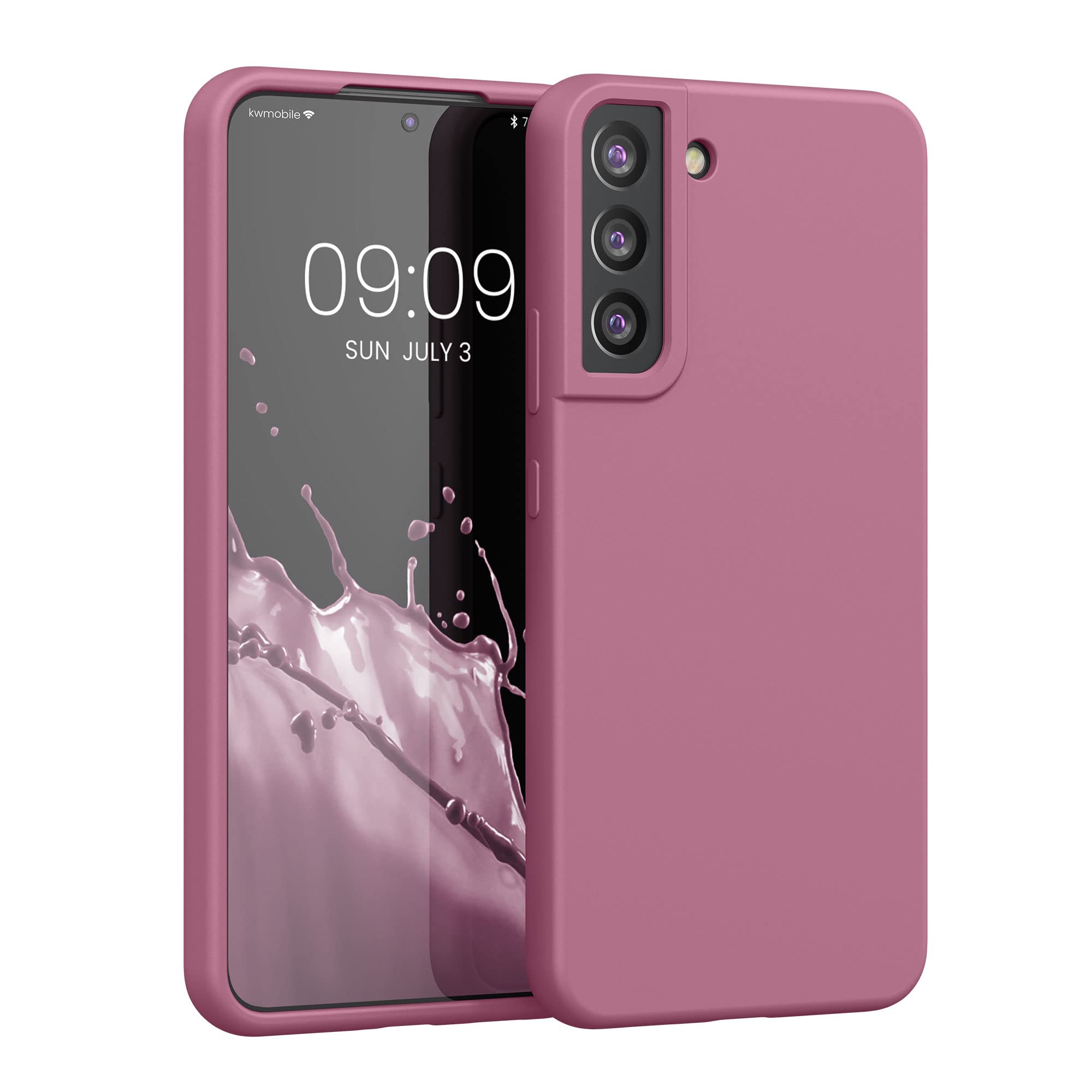 kwmobile Case Compatible with Samsung Galaxy S22 Plus Case - TPU Silicone Phone Cover with Soft Finish - Dark Rose