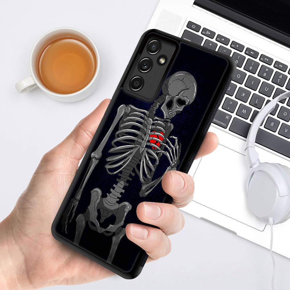 ZHEGAILIAN Samsung Galaxy A14 5G Phone Case, Silicone TPU & Acrylic, Brake Heart Skeleton Pattern