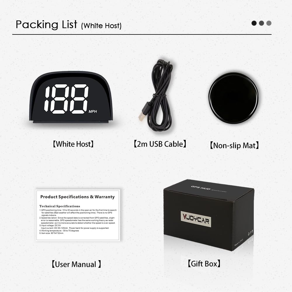 Vjoycar P20 New Car Speedometer Gps Hud Head Up Display, Mph Digital Speed Meter Gauge For Cars Trucks Motorcycle Bike Atv Suv P