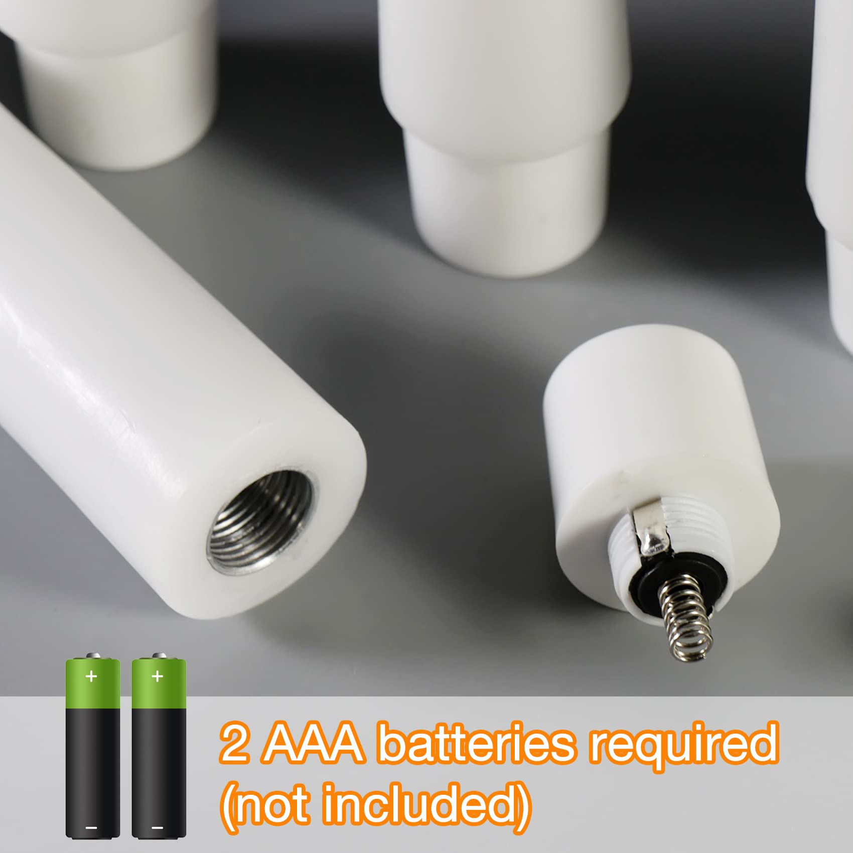 Eywamage Short White Flameless Taper Candles With Remote, Flickering Battery Led Wax Candlesticks Set Of 6