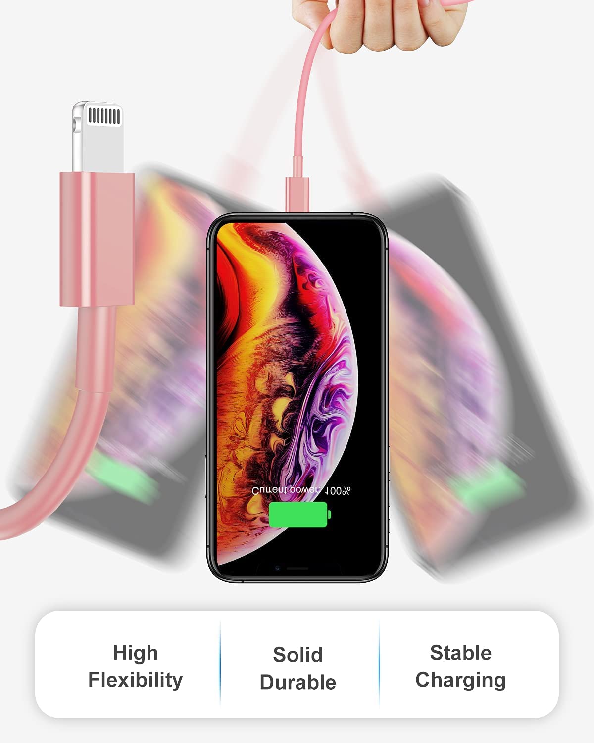 4 Pack [Apple Mfi Certified] Apple Charging Cables 1Ft, Iphone Chargers Lightning Cable 1 Foot, Fast Iphone Charging Cord For Iphone 14/14Pro/13/13Pro/12/11/11Pro/11Max/ X/Xs/Xr/Xs Max/8, Ipad(Pink)