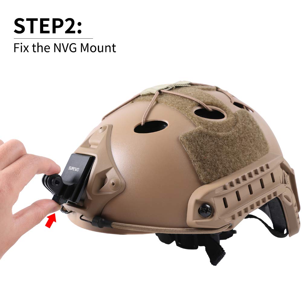 Aluminum Nvg Helmet Mount Compatible With Gopro Hero 13/12/11/10/9/8/7/(2018) Black, Insta360, Akaso, Dji Osmo Action 4/3 And Mo